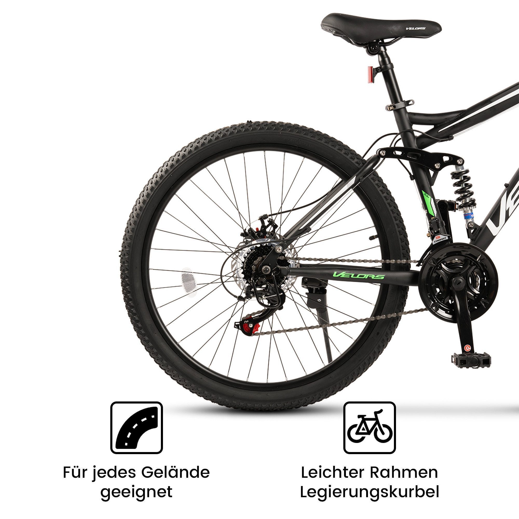 CARPAT SPORT Mountainbike 24 26 27.5 29 Zoll Fahrrad für Herren Damen Jungen, 21 Gang Shimano, mechanische Scheibenbremse, MTB Fahrrad Bike