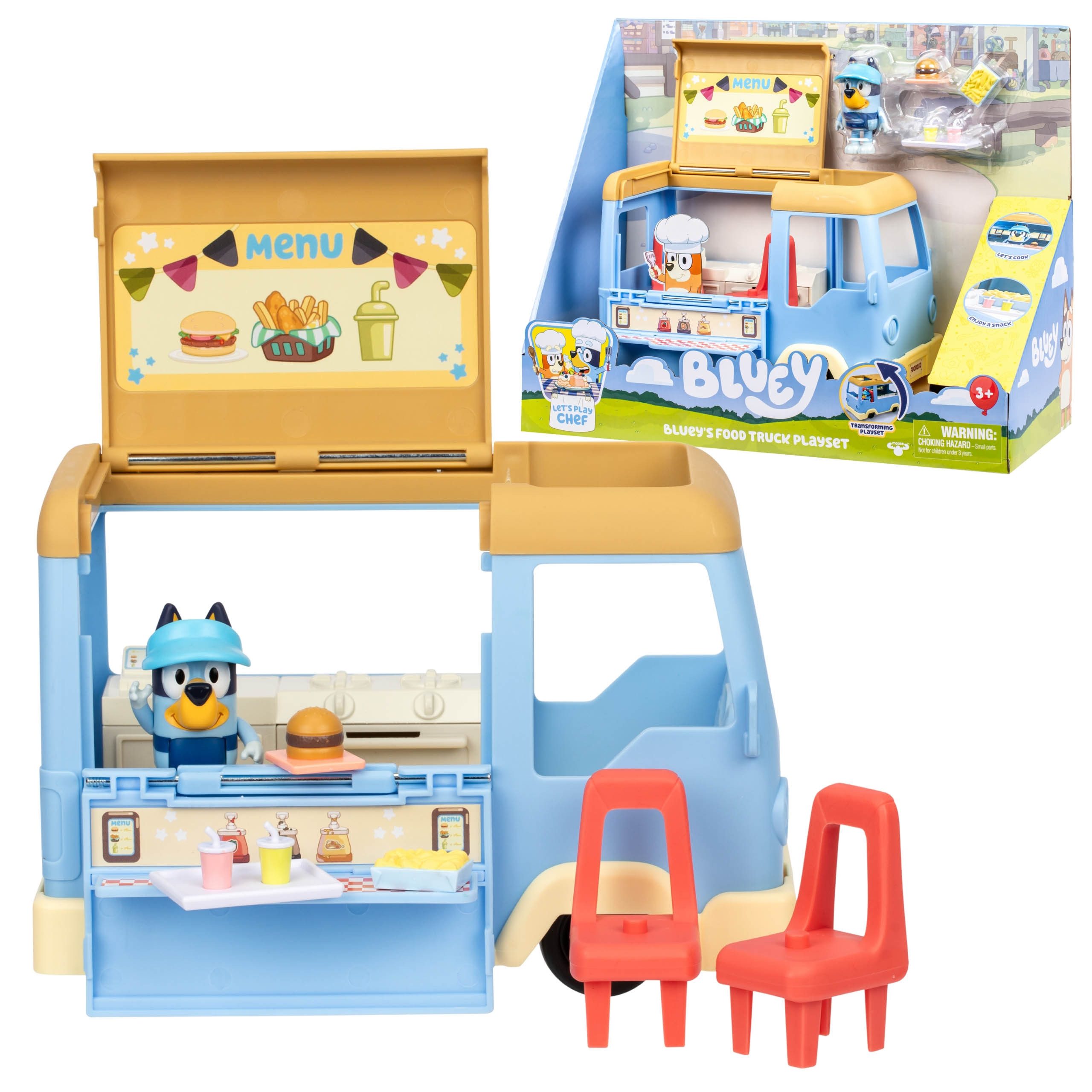 Spielfigur Bluey Figuren-Set Food Truck, bewegliche Figuren für Kinder 3+
