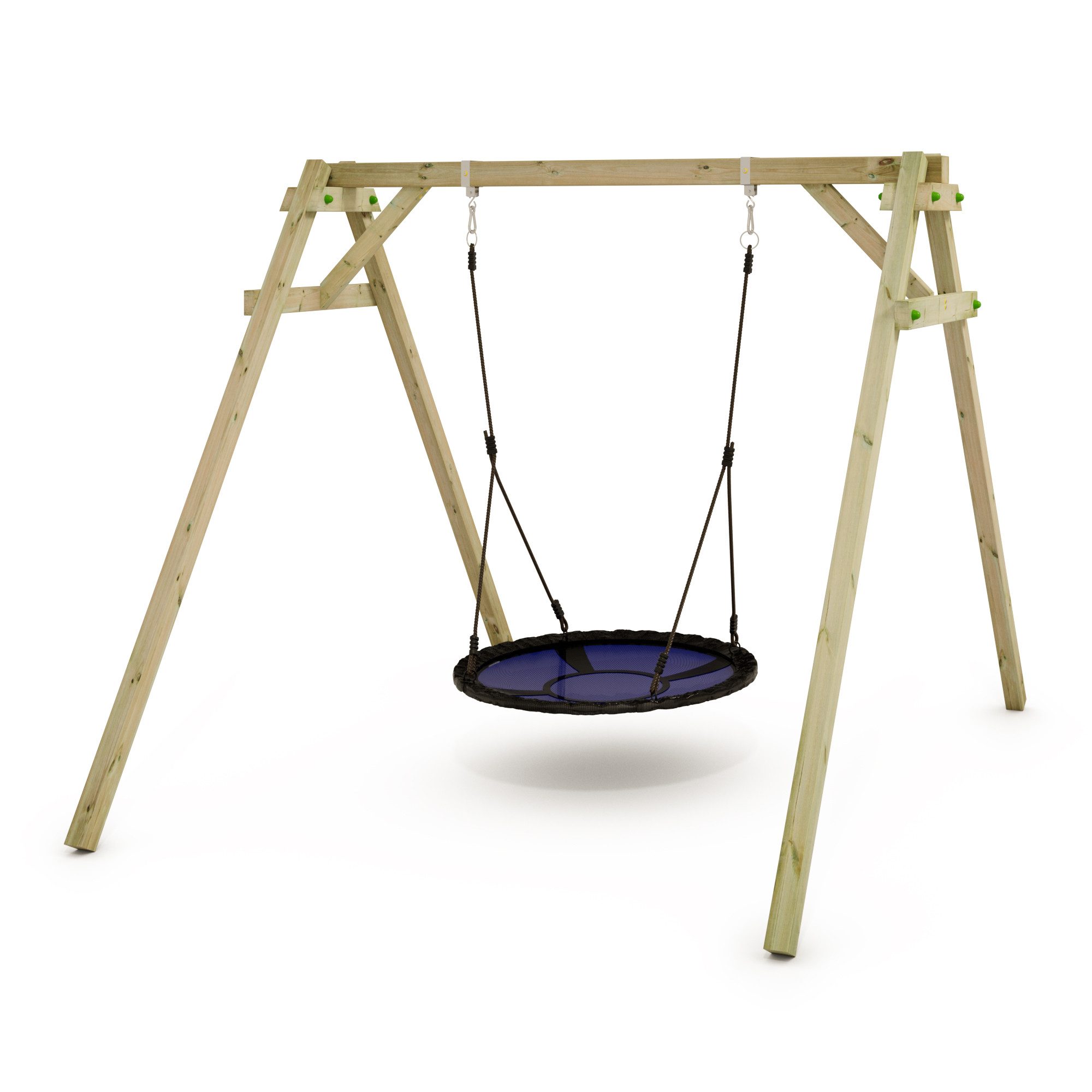 Wickey Nestschaukel Smart Rush – Holzschaukel mit Nestschaukel & 10 Jahren Garantie*, (Gartenschaukel für Kinder zur Förderung von Motorik & Gleichgewicht, Familien-Schaukel mit Nestschaukel (98 cm) aus wetterfestem Material), Massives, wetterfestes, kesseldruckimprägniertes Holzgestell