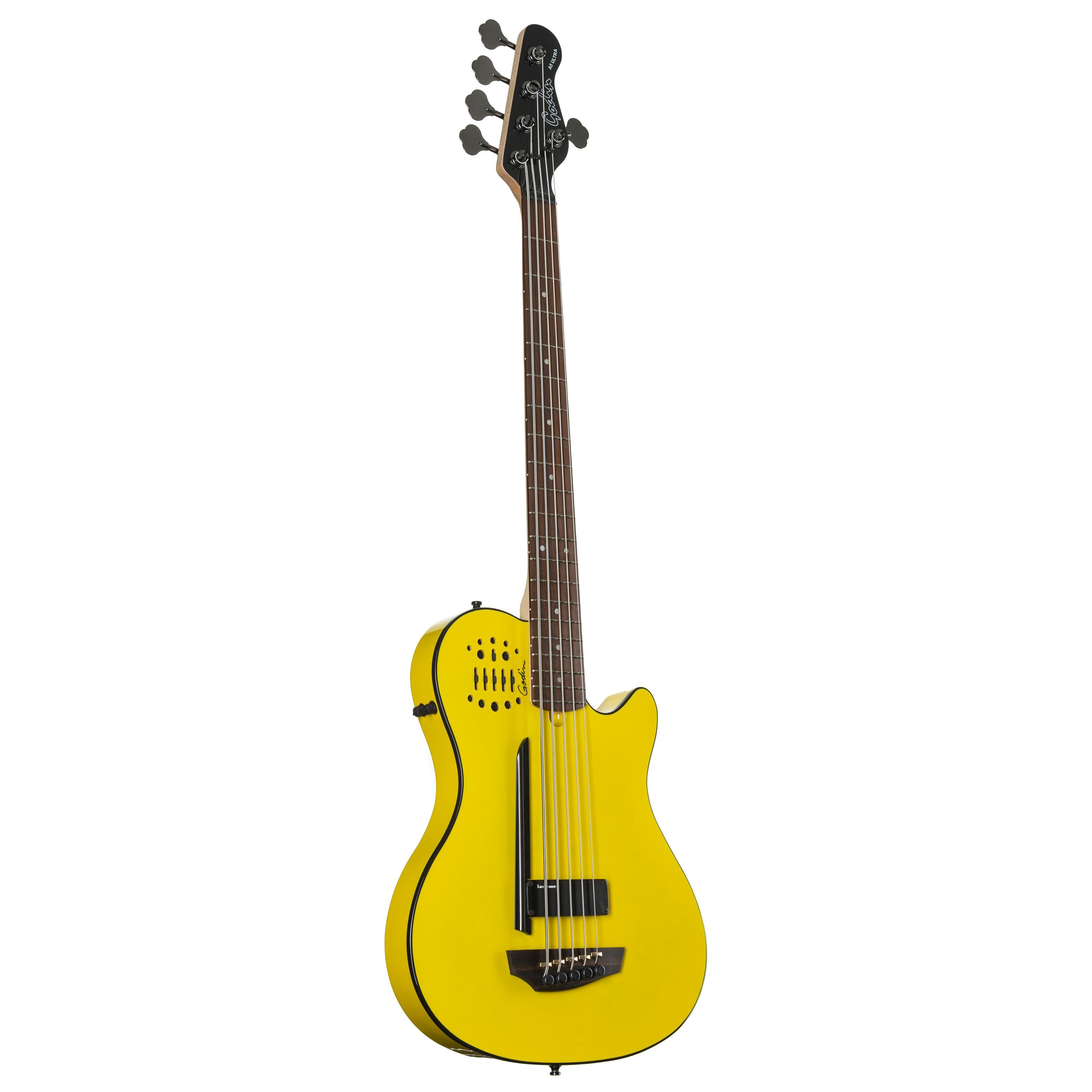 Godin Halbakustik-Bass, Halbakustik-Bässe, Halbakustik-Bässe für Rechtshänder, A5 Ultra Rob Trujillo Yellow Flame RN Limited Edition - Rechtshänder
