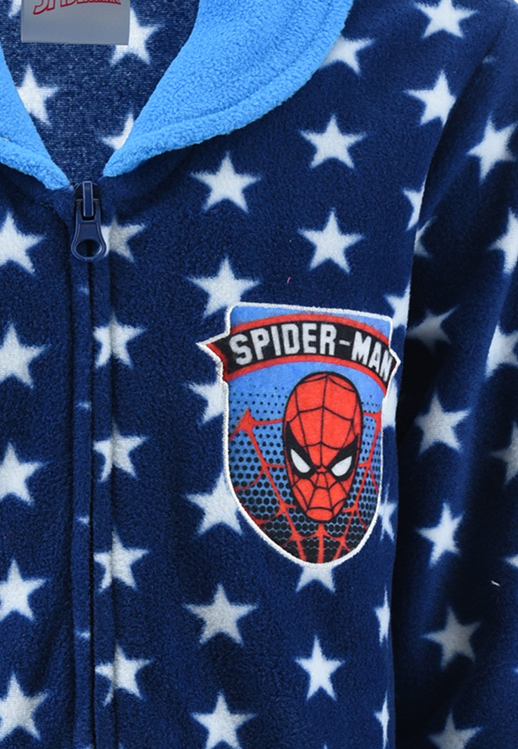 Spiderman Kinderbademantel Jungen Kinder-Bademantel Morgenmantel mit Reißverschluss