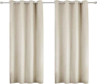 Vorhang, Woltu, Ösen (2 St), blickdicht, Leichte Wärmeisolierend Kälteschutz