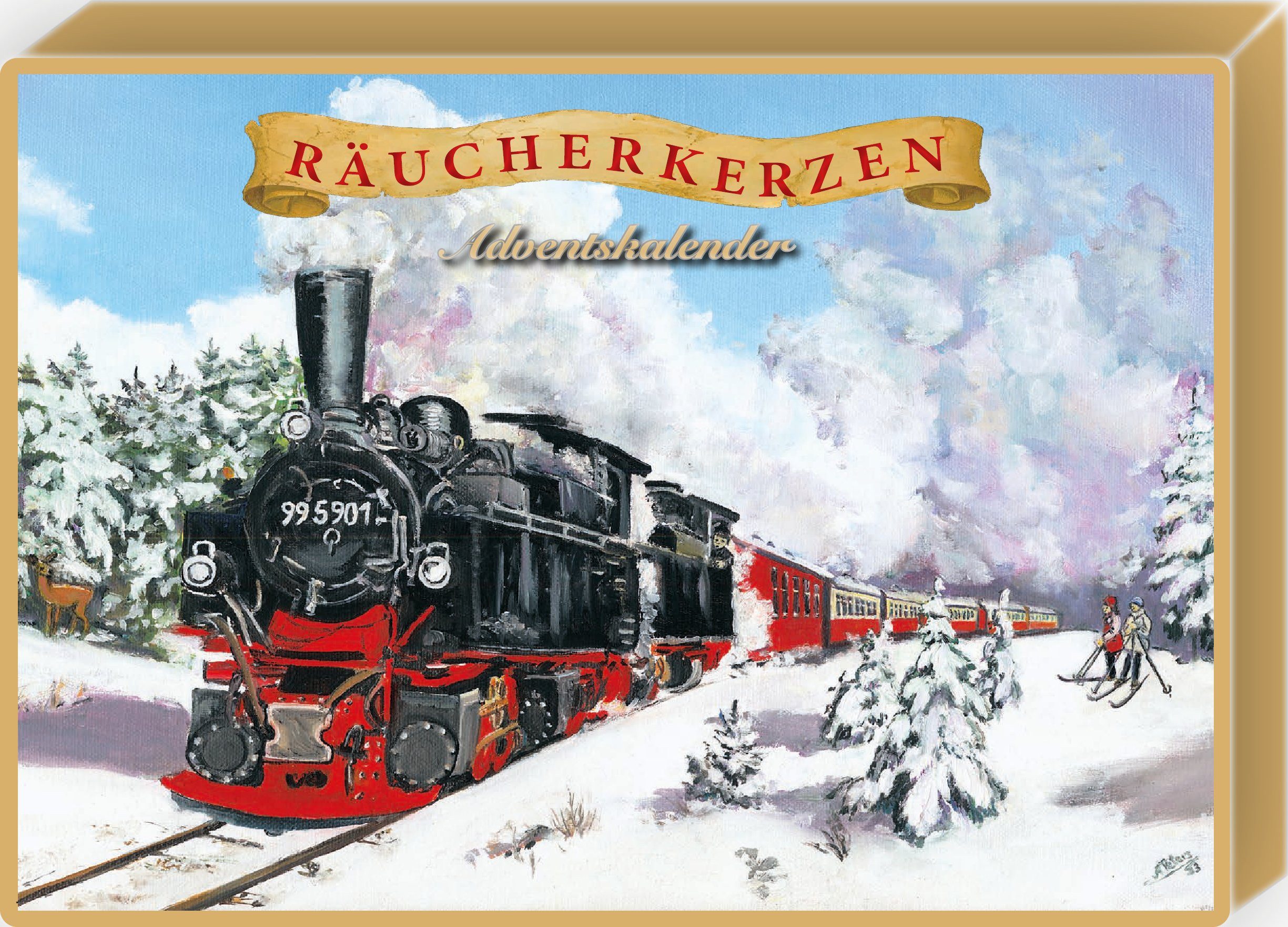 Olewinski & Tochter Adventskalender Räucherkerzen-Adventskalender, Harzer Schmalspurbahn, Original Crottendorfer Räucherkerzen