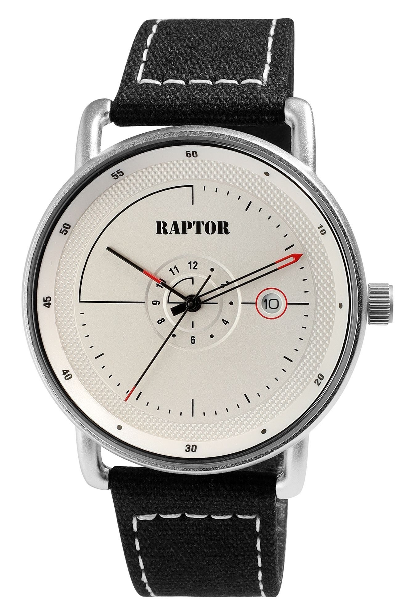 Raptor Quarzuhr mit Textilarmband, Datumsanzeige, 5 ATM