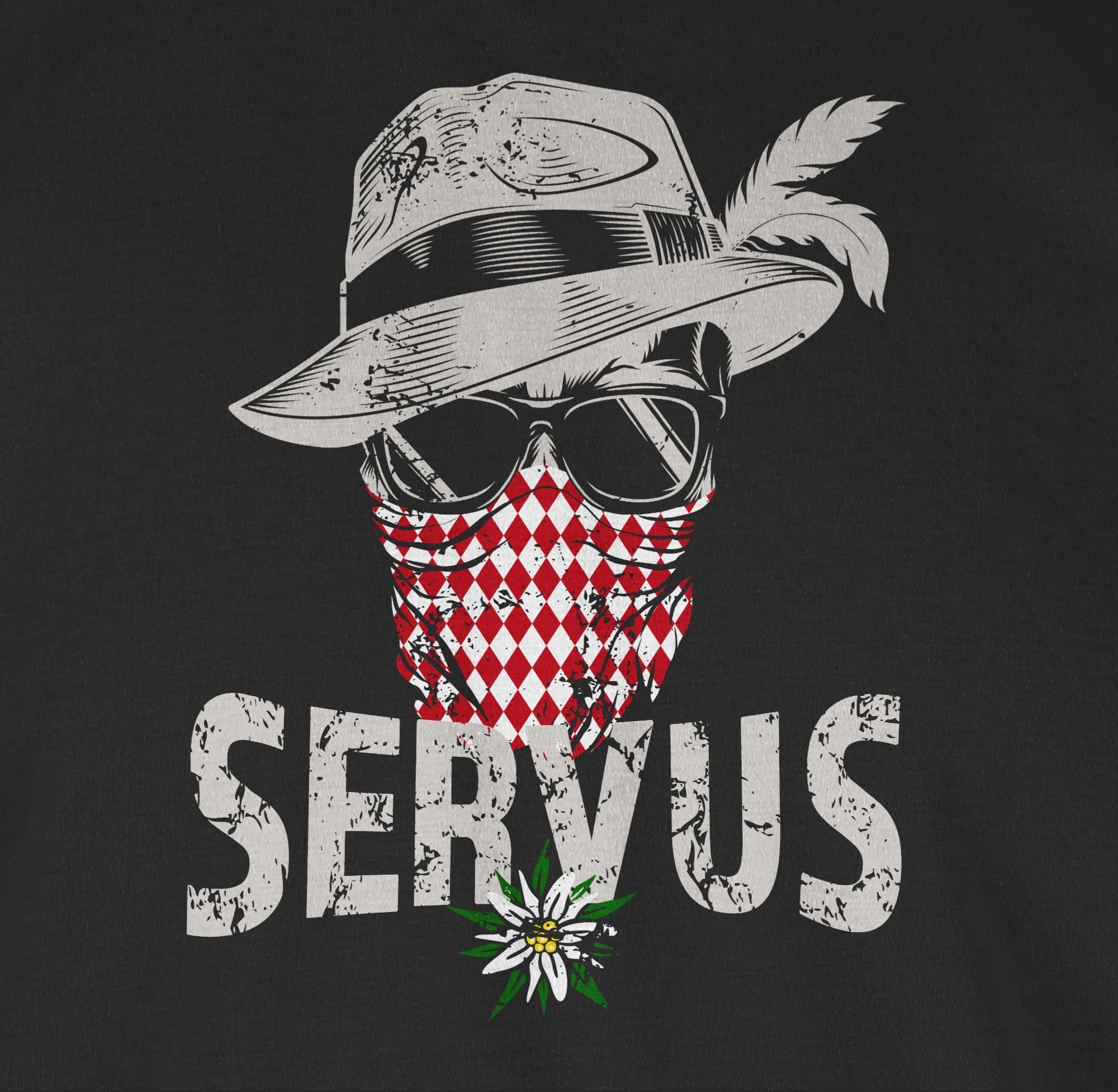 Shirtracer T-Shirt Lausbua Totenkopf Bayrisch Lausbub Tracht Mode für Oktoberfest Herren