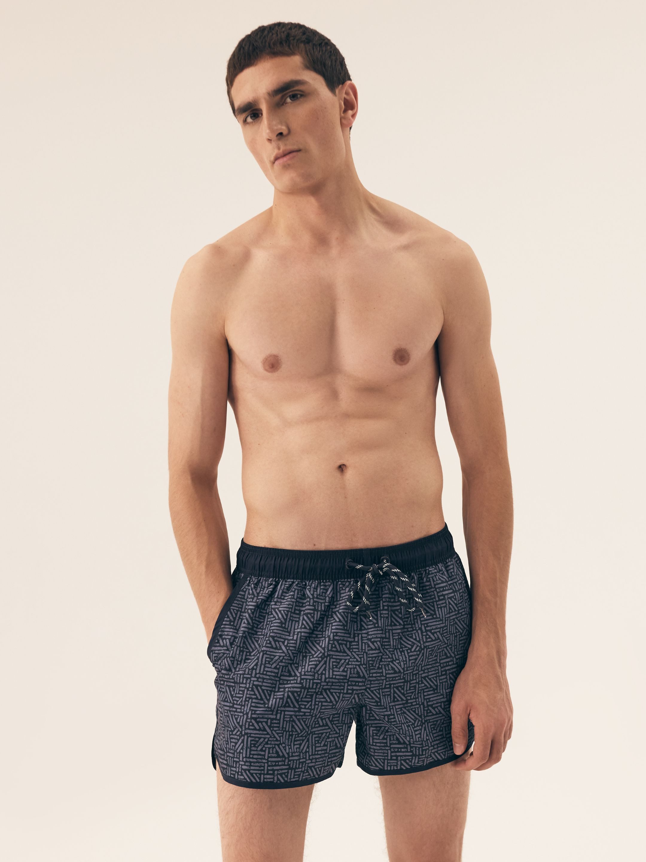 Henderson Badeshorts Badeboxer Bequeme schnelltrocknendem Polyester gemustert Raw (1-St)