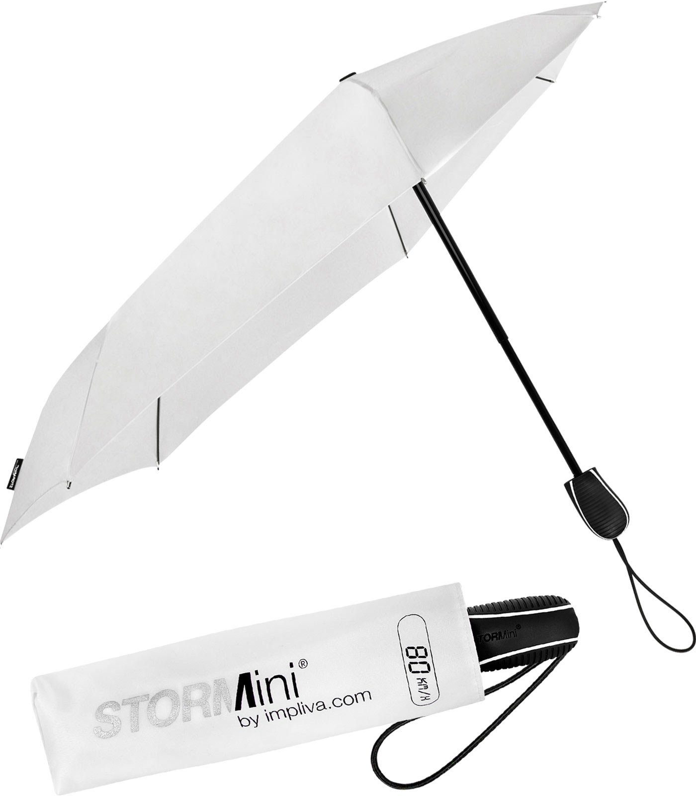 Impliva Taschenregenschirm STORMini aerodynamischer Sturmschirm, aus