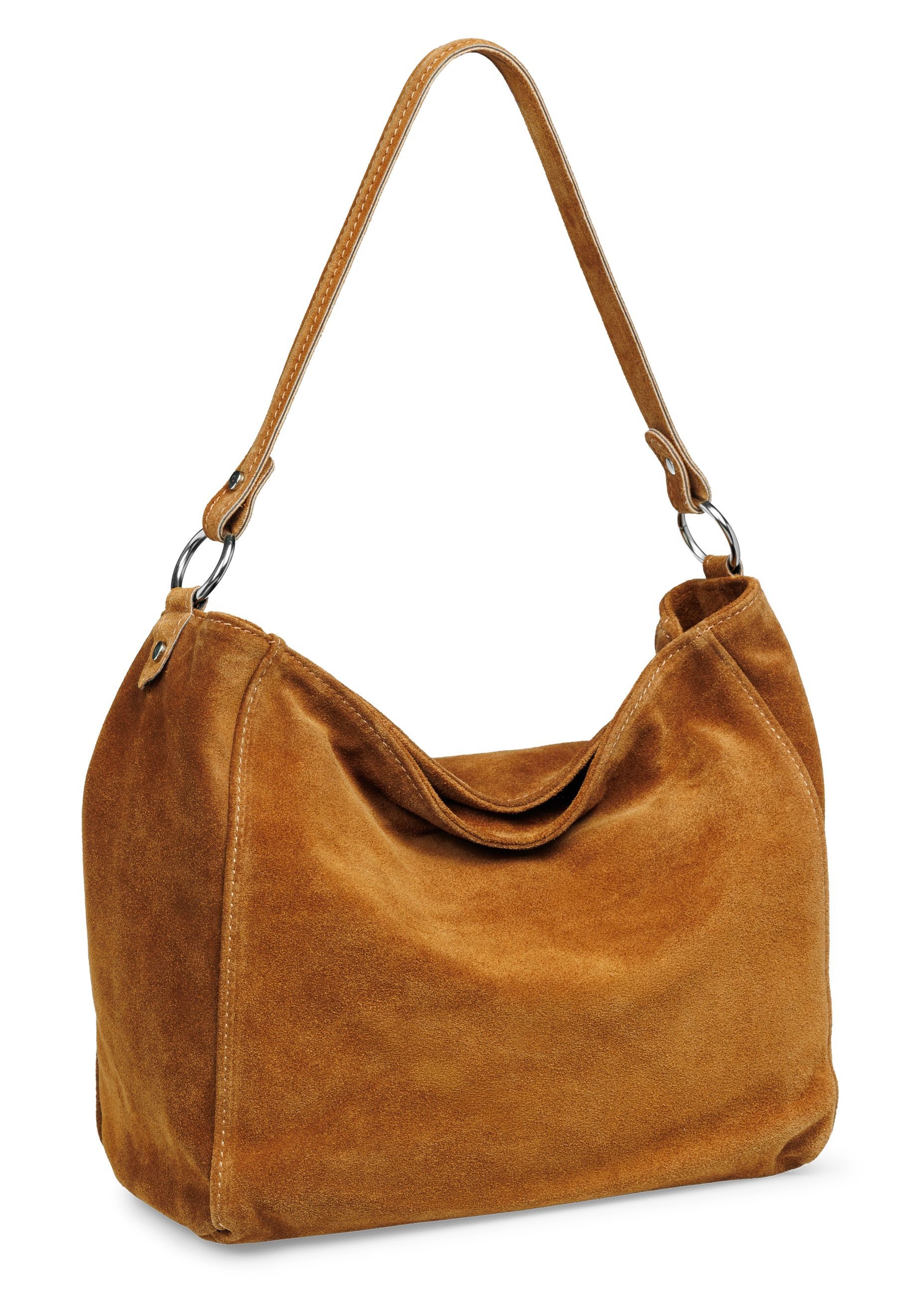 Caspar Schultertasche Große Veloursleder Handtasche Klassisch - PREMIUM LIN günstig online kaufen