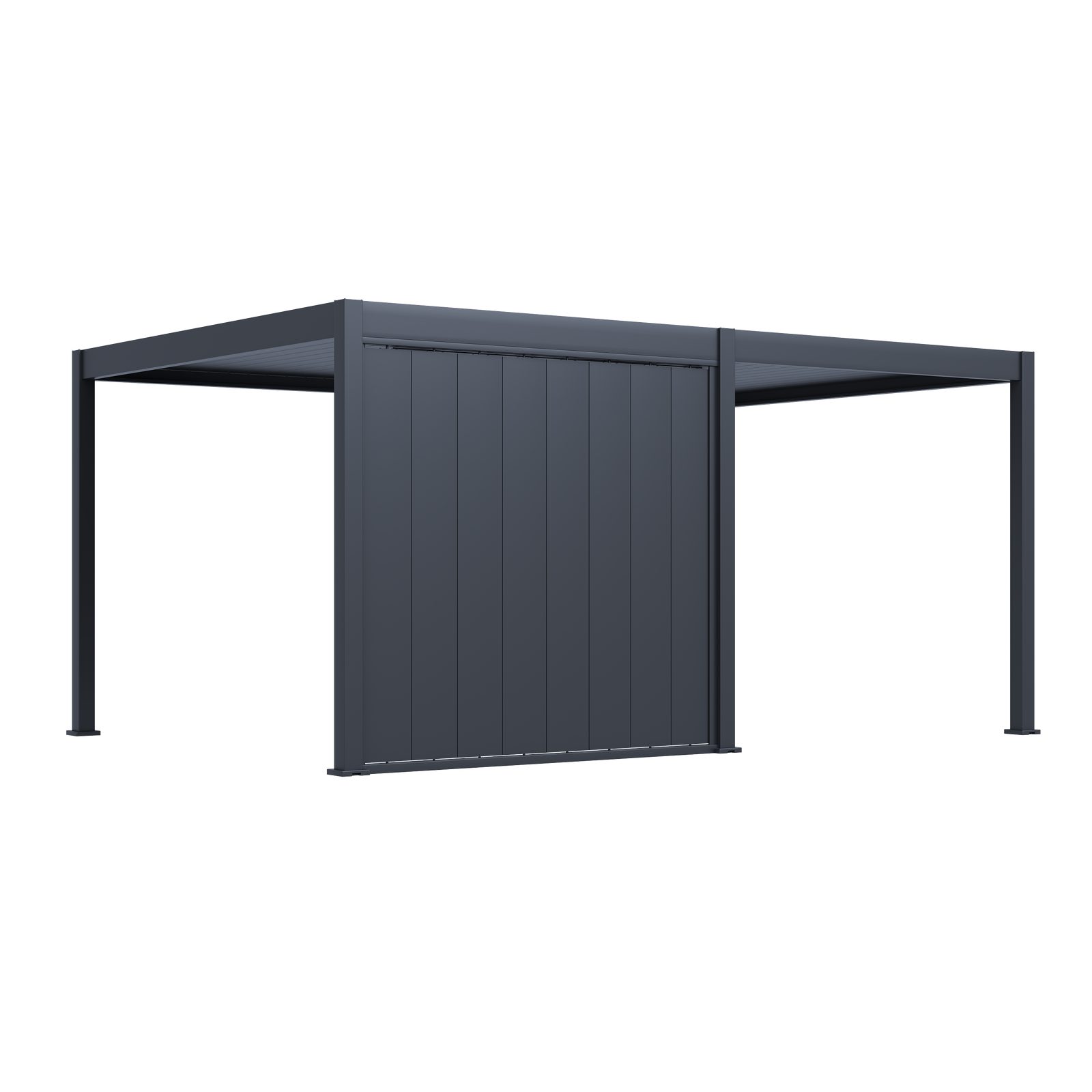 Weide Pavillonseitenteil Sichtschutzwand 2,65 m Pergola Seitenwand mit Lamellen Anthrazit, 265x236 cm, Komplettset, Seitenteil