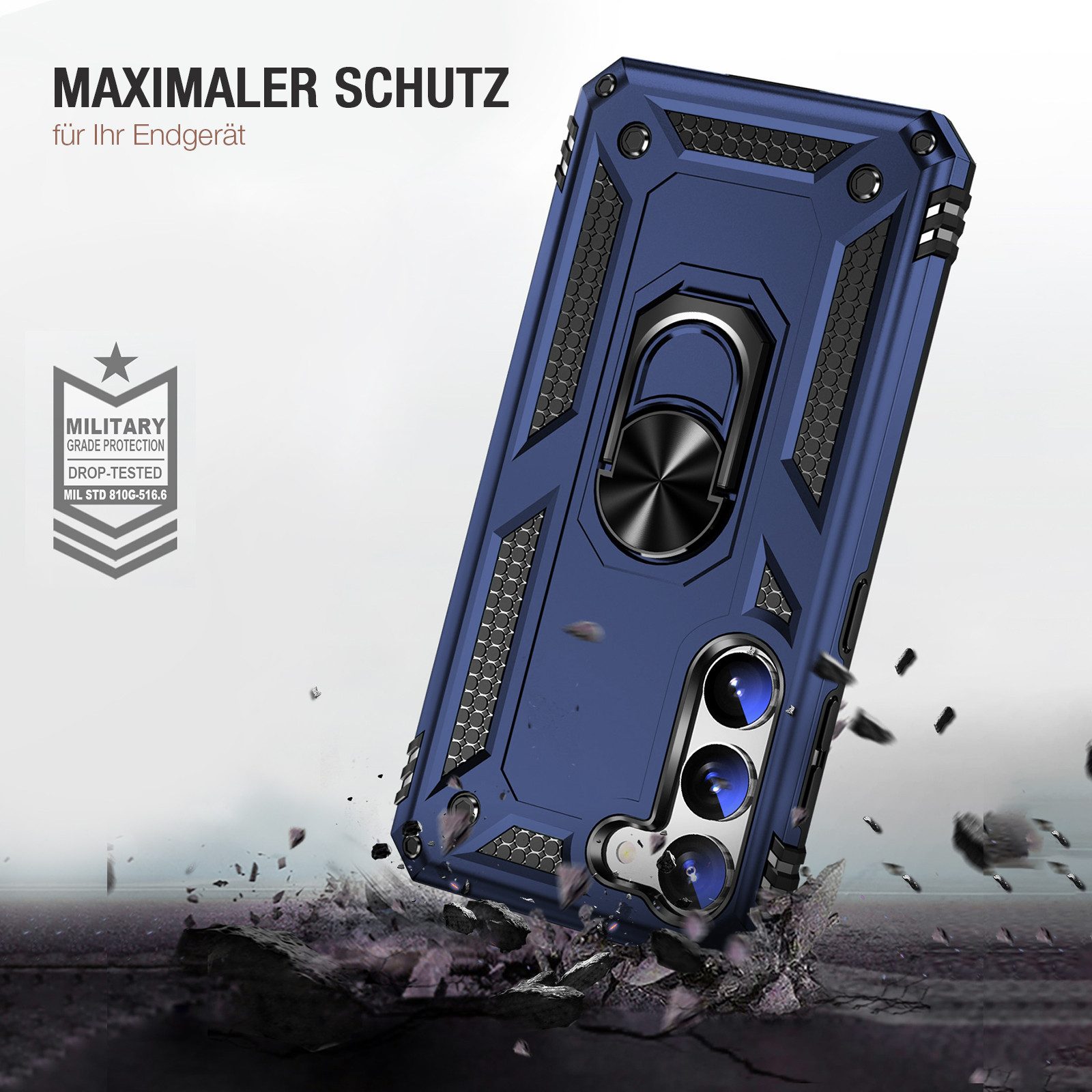 Tec-Expert Handyhülle Outdoor Cover Hülle für Samsung Galaxy S23 6.1 Zoll, 6.1, Premium Hülle aus verstärktem Polycarbonat