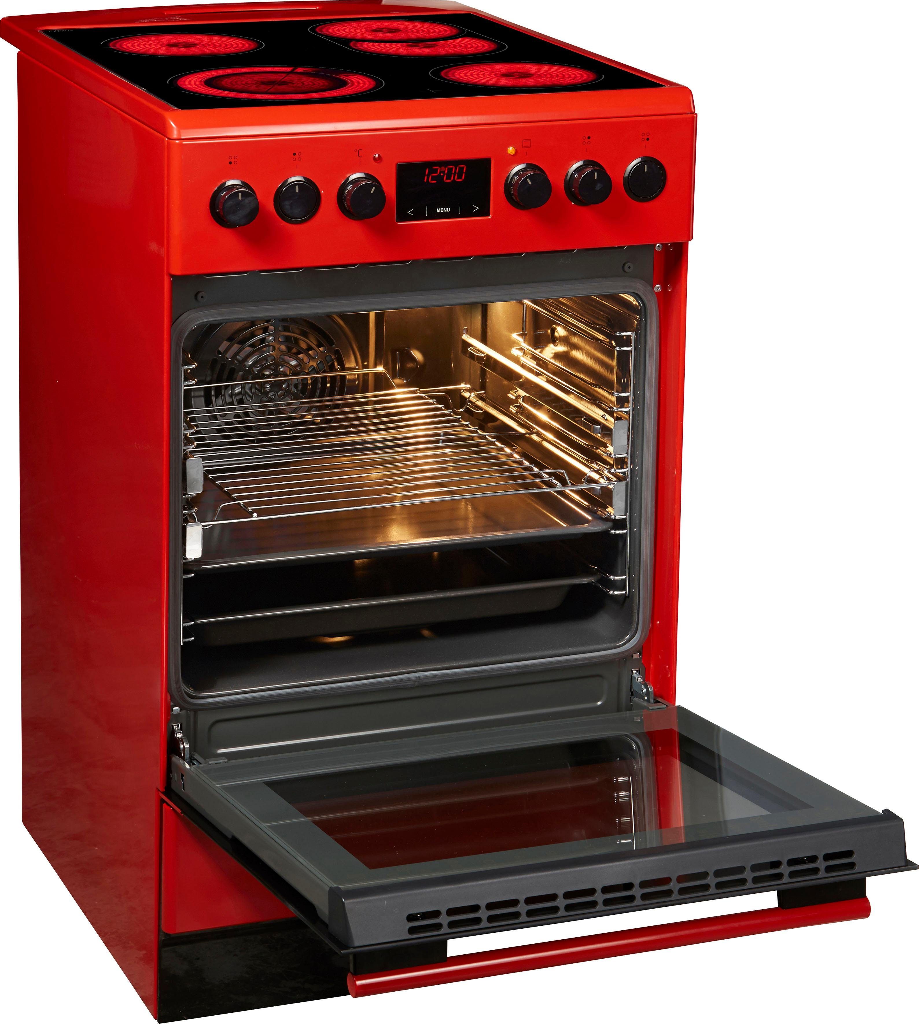 Amica Elektro-Standherd SHC 11504 R, mit 2-fach-Teleskopauszug, Steam Clean, Komfortables Kochen und Backen mit bequemer Handhabung