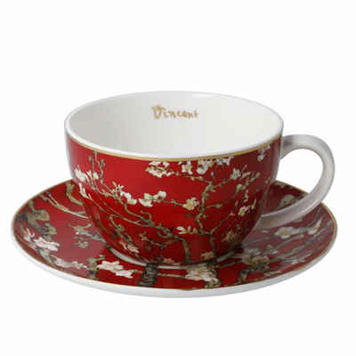 Goebel Cappuccinotasse Vincent van Gogh - Mandelbaum Rot, Fine Bone China