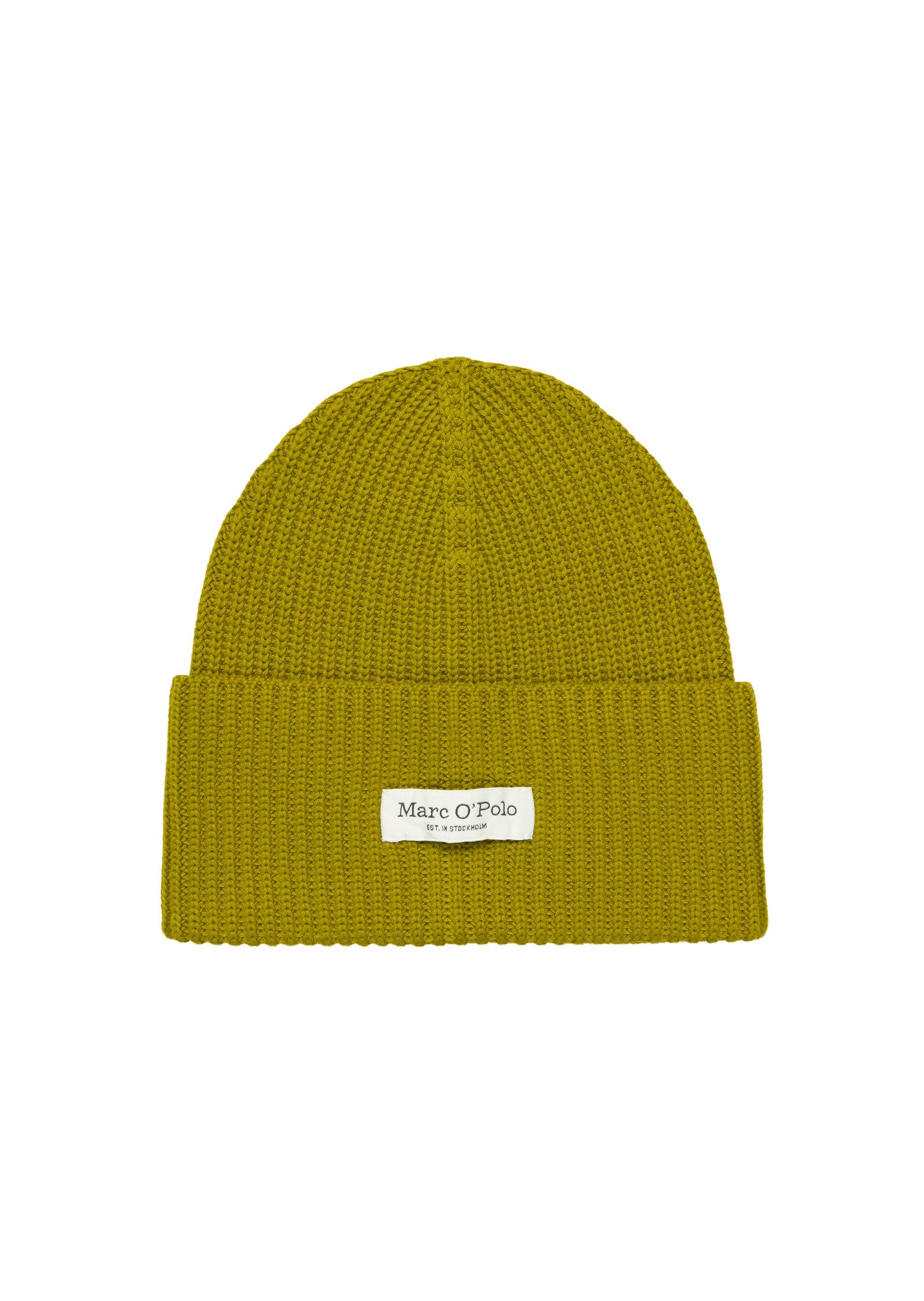 Marc O'Polo Beanie breiter Umschlag, Markenlabel, Rippstrick günstig online kaufen