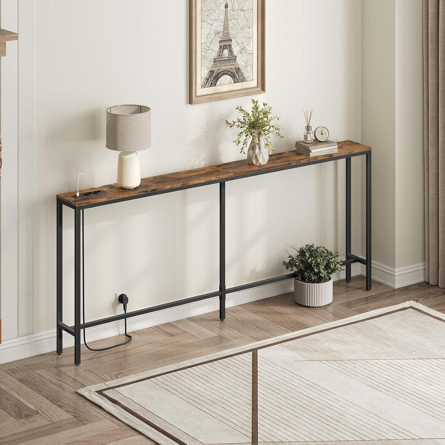 LuxusKollektion Konsolentisch Konsolentisch mit Ladestation 200 cm schmal U günstig online kaufen