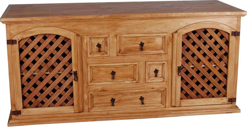 MiaMöbel Sideboard Mexico, aus massivem Pinienholz Honig