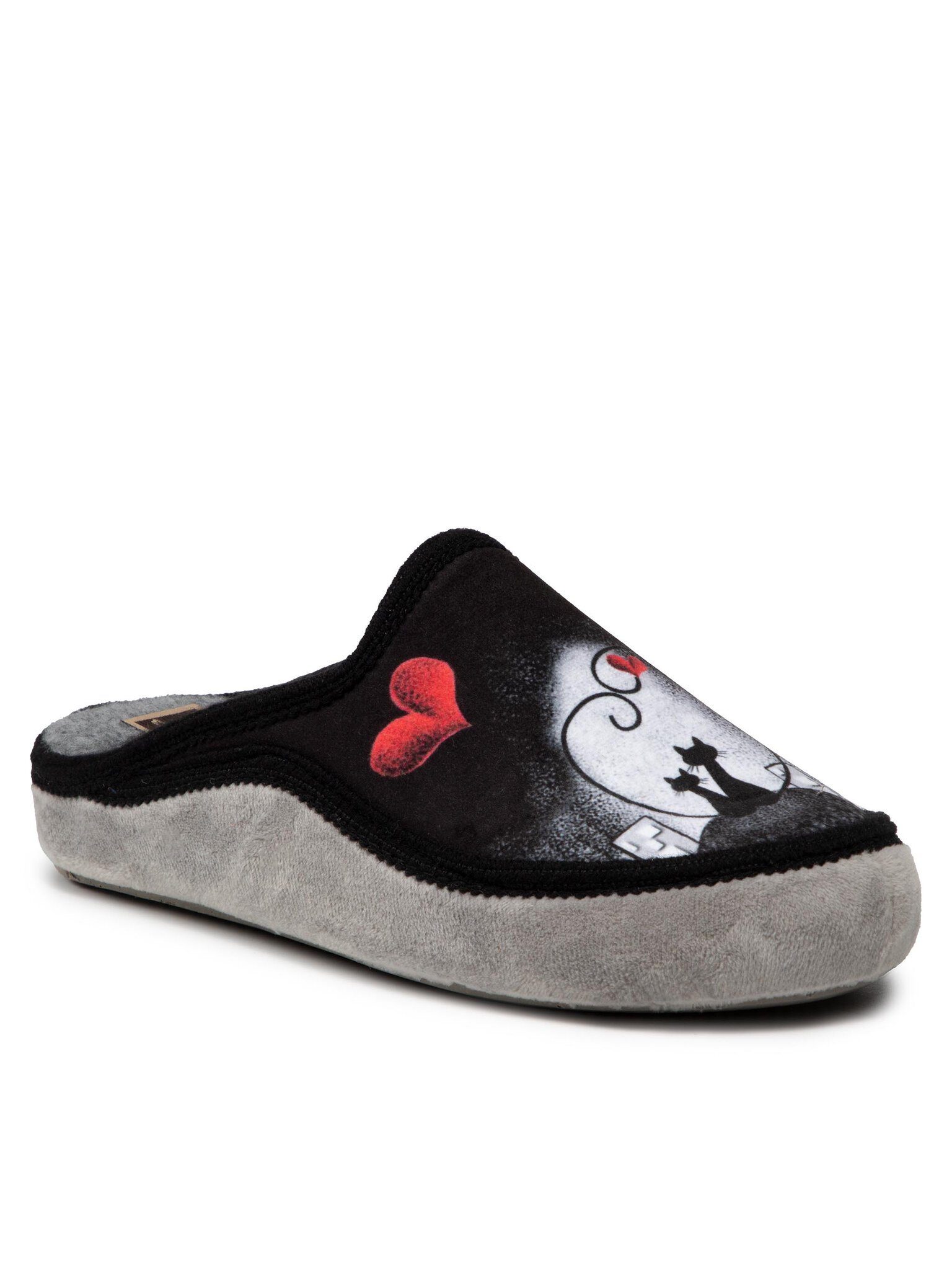 Hausschuhe 330000-09 Grau/Schwarz Hallenschuh