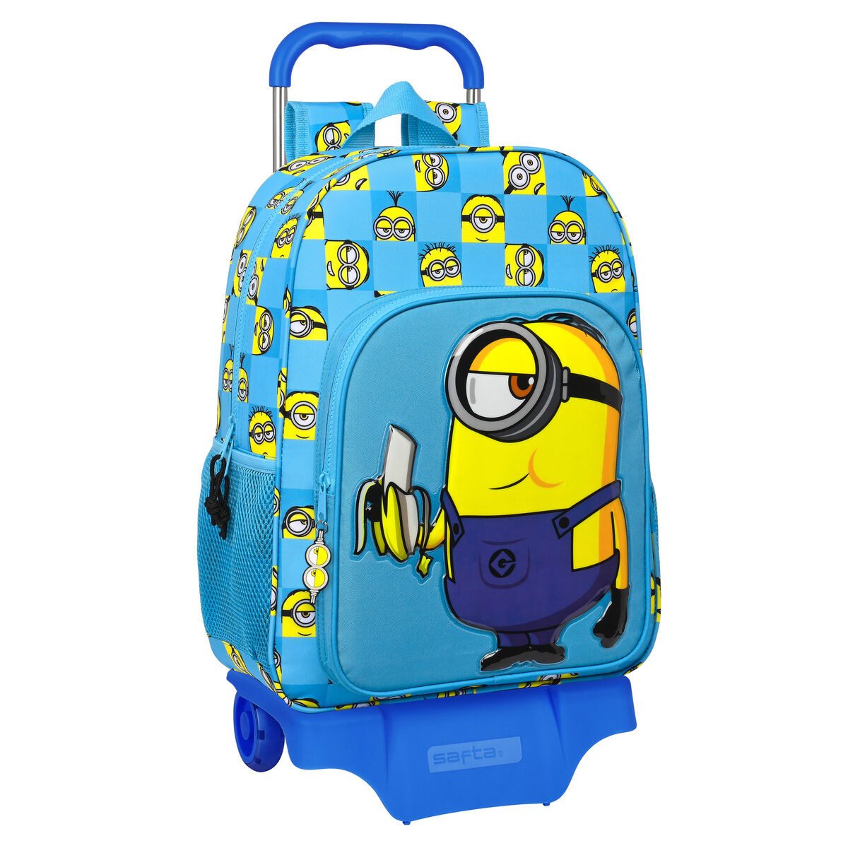 Minions Rucksack Minions Kinder Rucksack mit Räderntatic Blau 33 x 42 x 14 cm