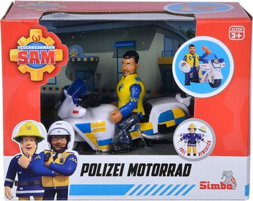 SIMBA Spielzeug-Motorrad Feuerwehrmann Sam, Polizei Motorrad mit Figur