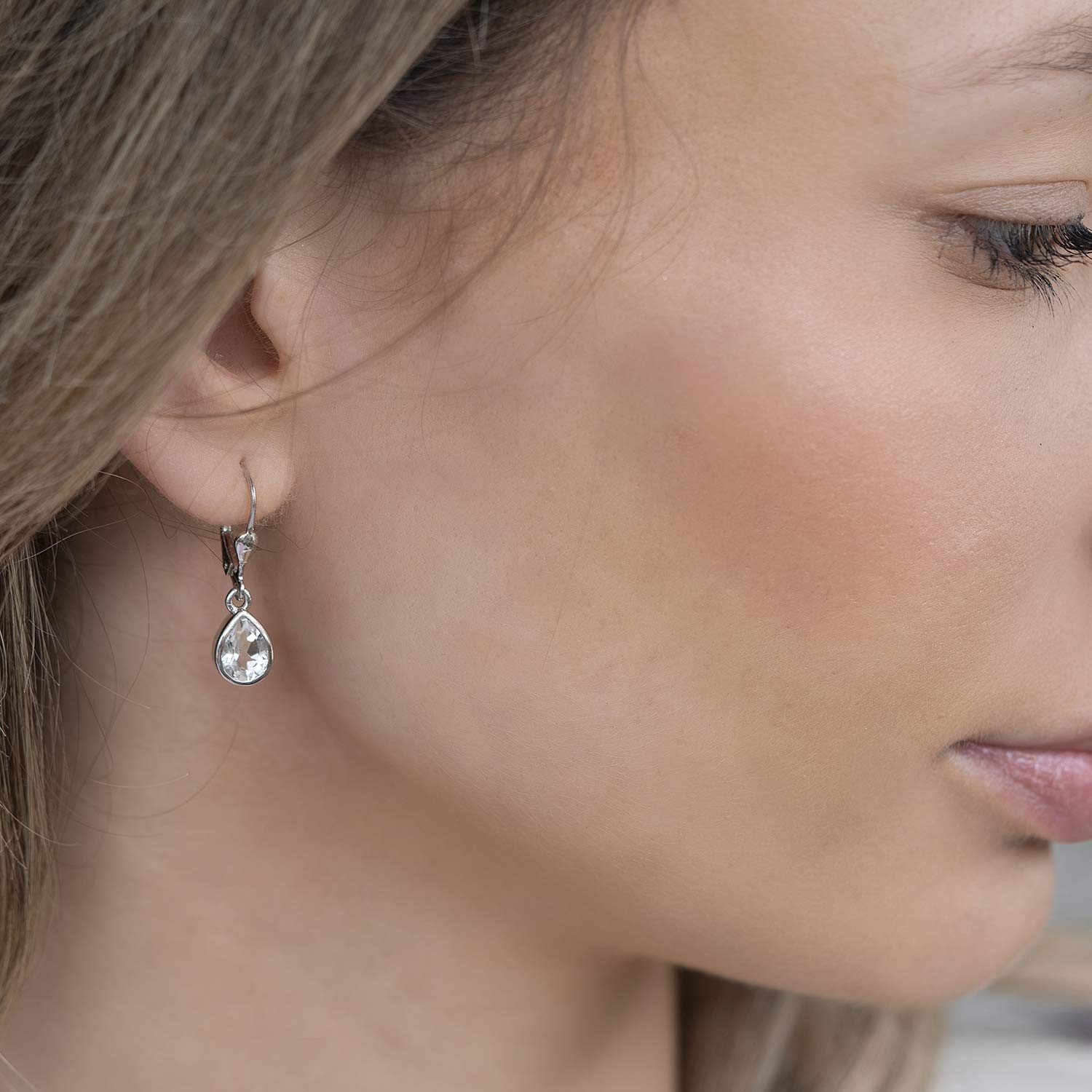 Materia Paar Ohrhänger Damen Topas Weiß günstig online kaufen