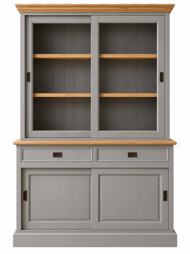 Wohnpalast Vitrine Vitrinen Schrank Neuss 130 cm Murano/Eiche