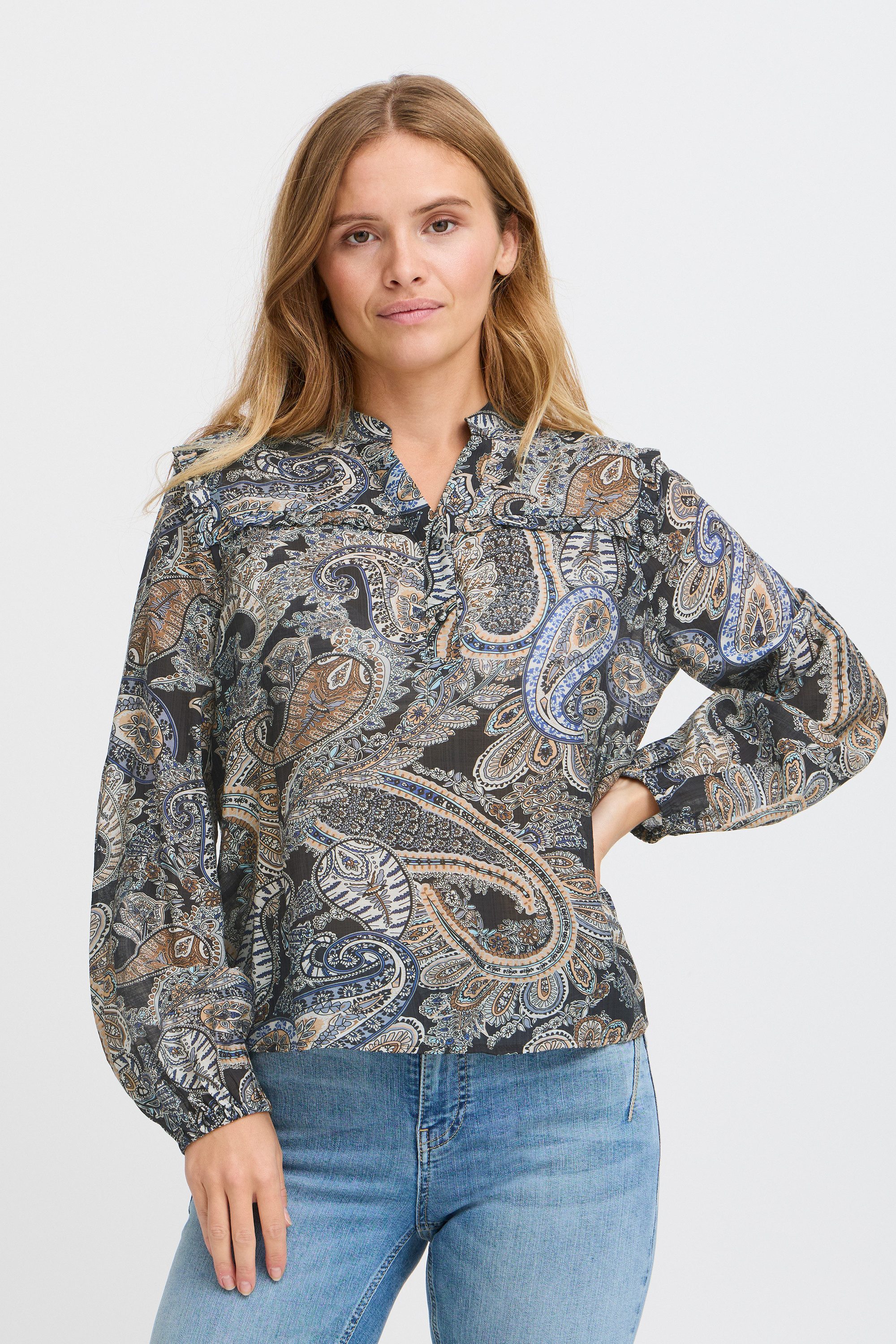Langarmbluse Langarm-Bluse PZJAYLA