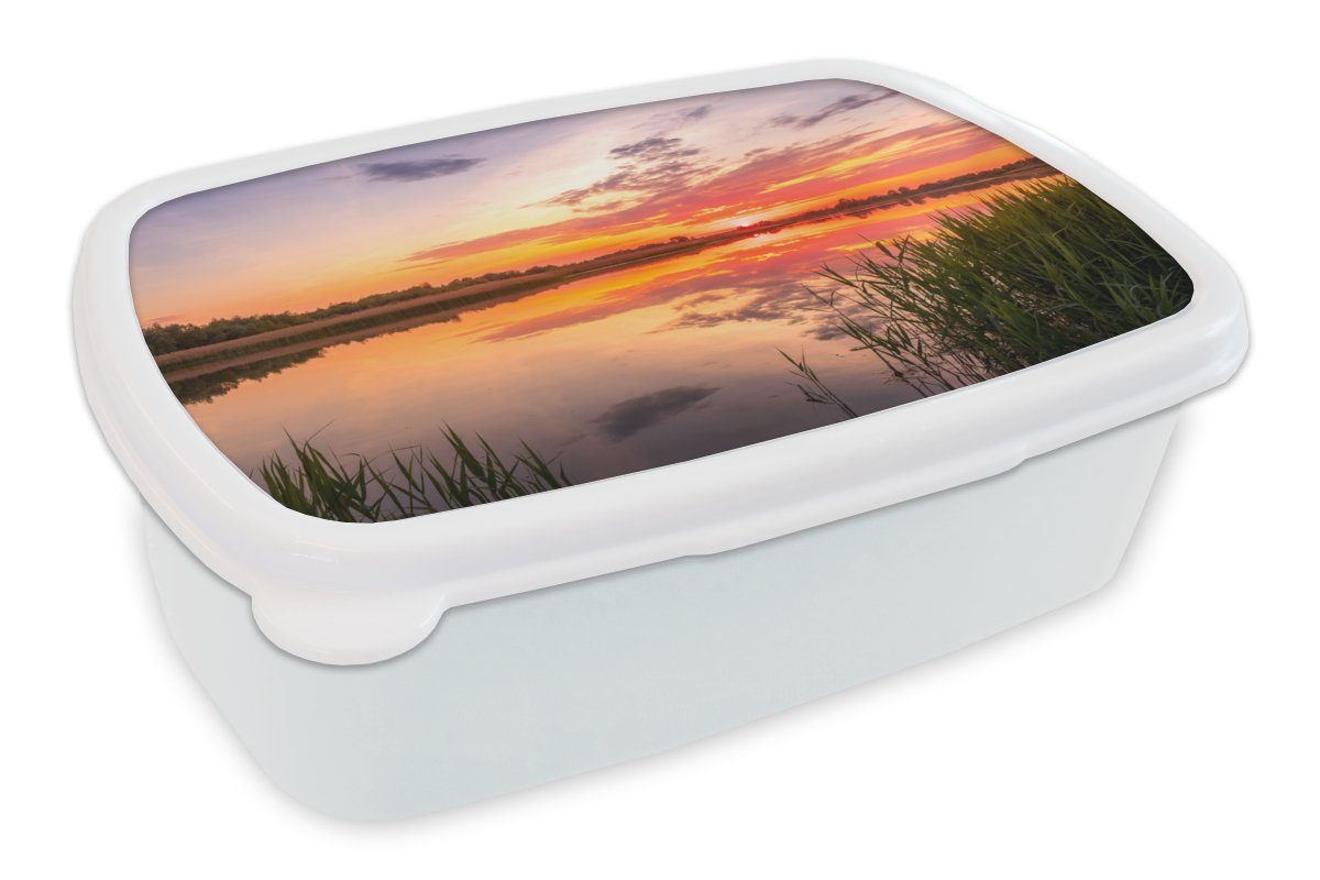 MuchoWow Lunchbox Wasser - Luft - Natur, Kunststoff, (2-tlg), Brotbox für Kinder und Erwachsene, Brotdose, für Jungs und Mädchen weiß