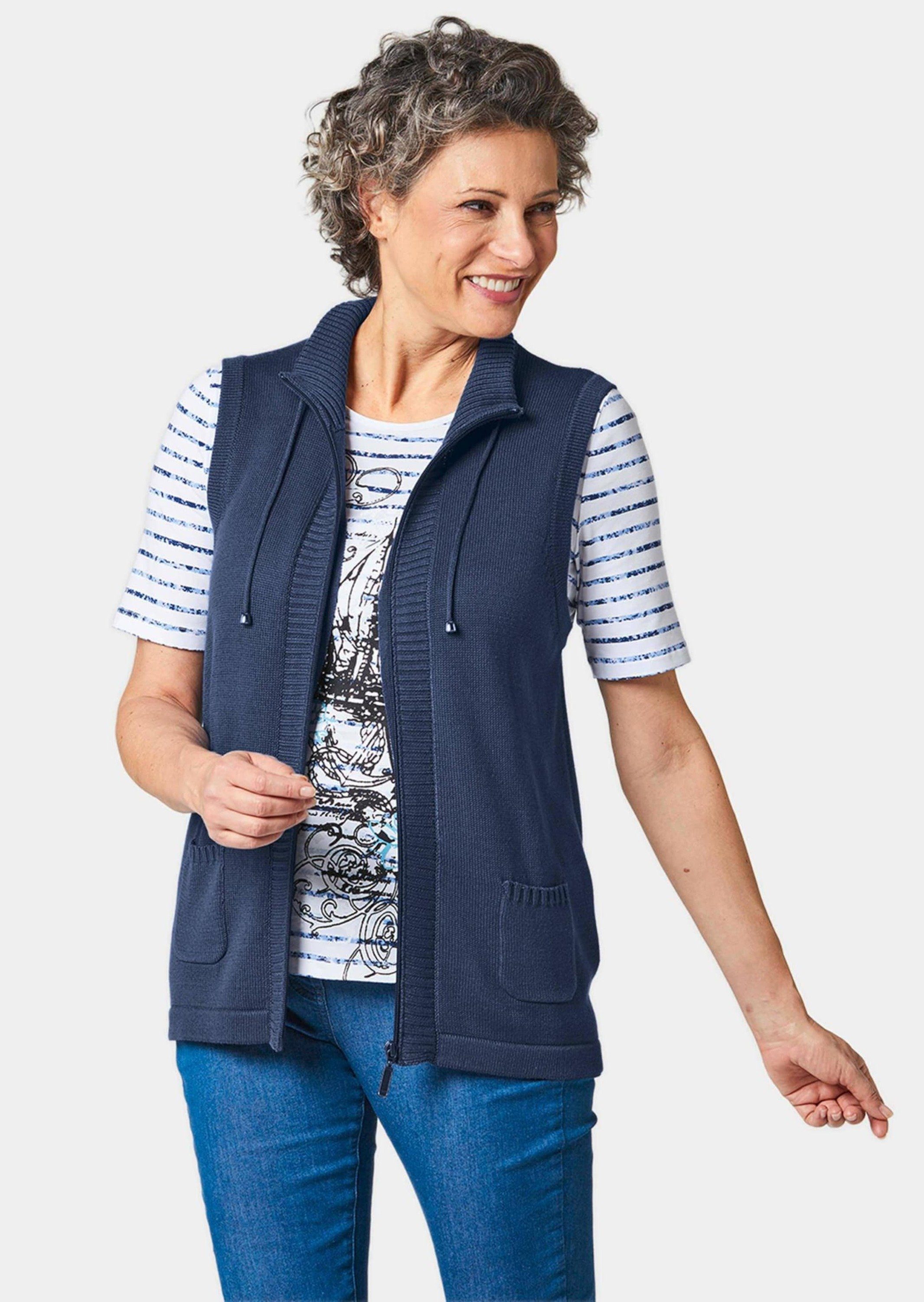 GOLDNER Strickweste Kurzgröße: Sportliche Strickweste günstig online kaufen