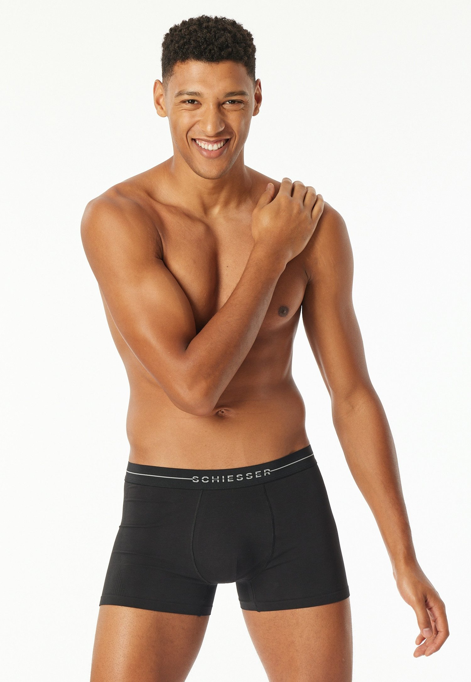 Schiesser Boxershorts Cotton Flex (2er Pack) Baumwollmischung, ohne störende Seitennähte, superweich