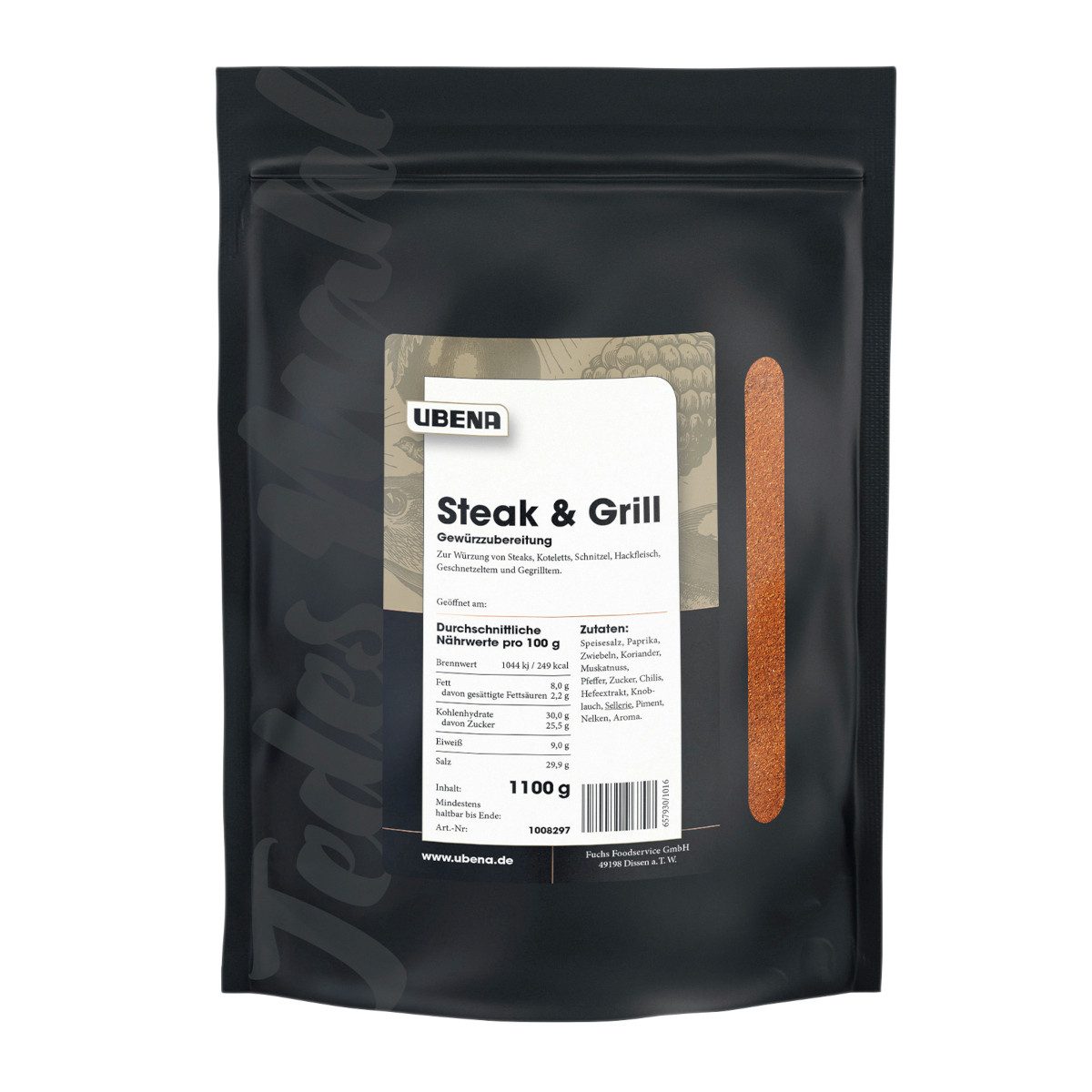 UBENA Gewürz, Ubena Steak und Grill Gewürzzubereitung im praktischen Zipbeutel 1100g