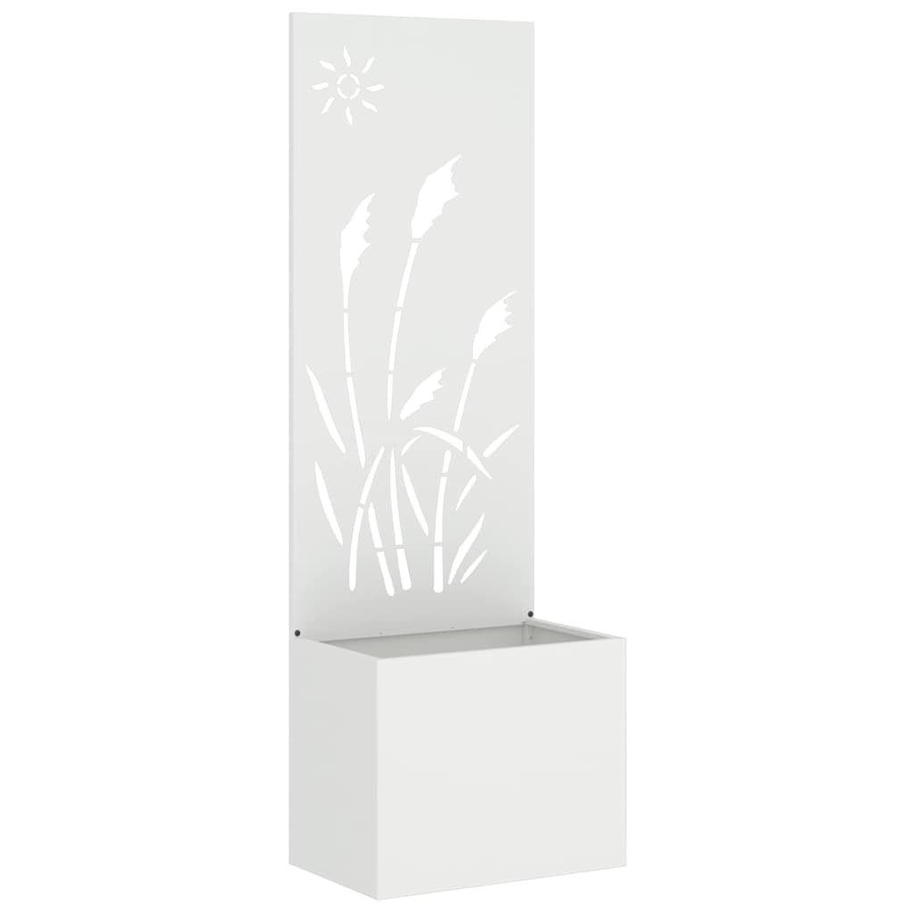 vidaXL Wandbild Garten Sichtschutz-Leinwand Weiß 50 x 150 cm, (1 St)