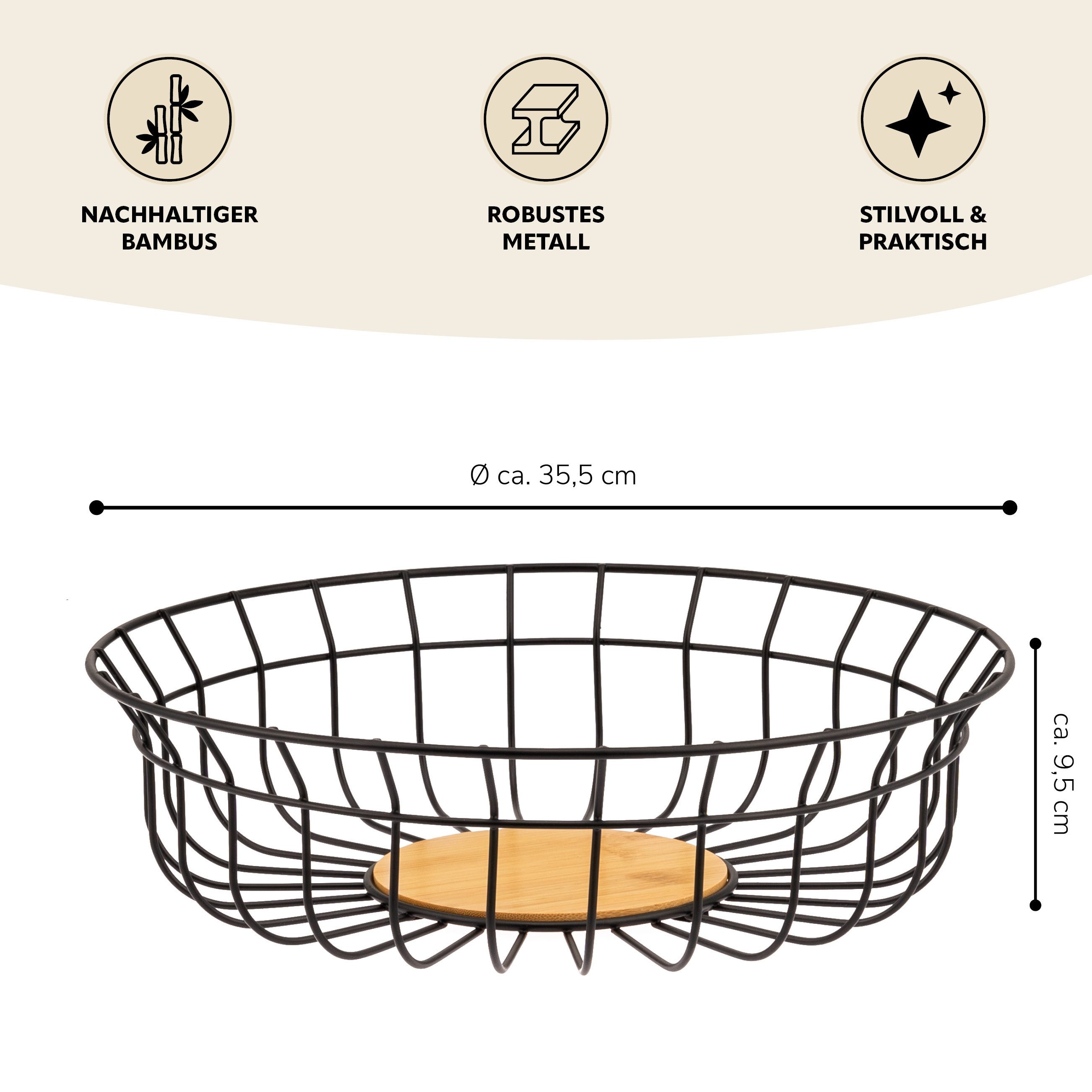 bremermann Obstschale aus Bambus und Metall