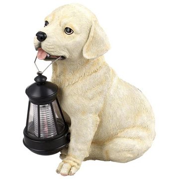 etc-shop LED Dekofigur, LED-Leuchtmittel fest verbaut, SOLAR LED Außen Hunde-Figur Skulptur Deko Garten Lampe Leuchte
