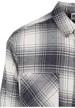 URBAN CLASSICS Langarmhemd Urban Classics Herren Mock Check Shirt (1-tlg)