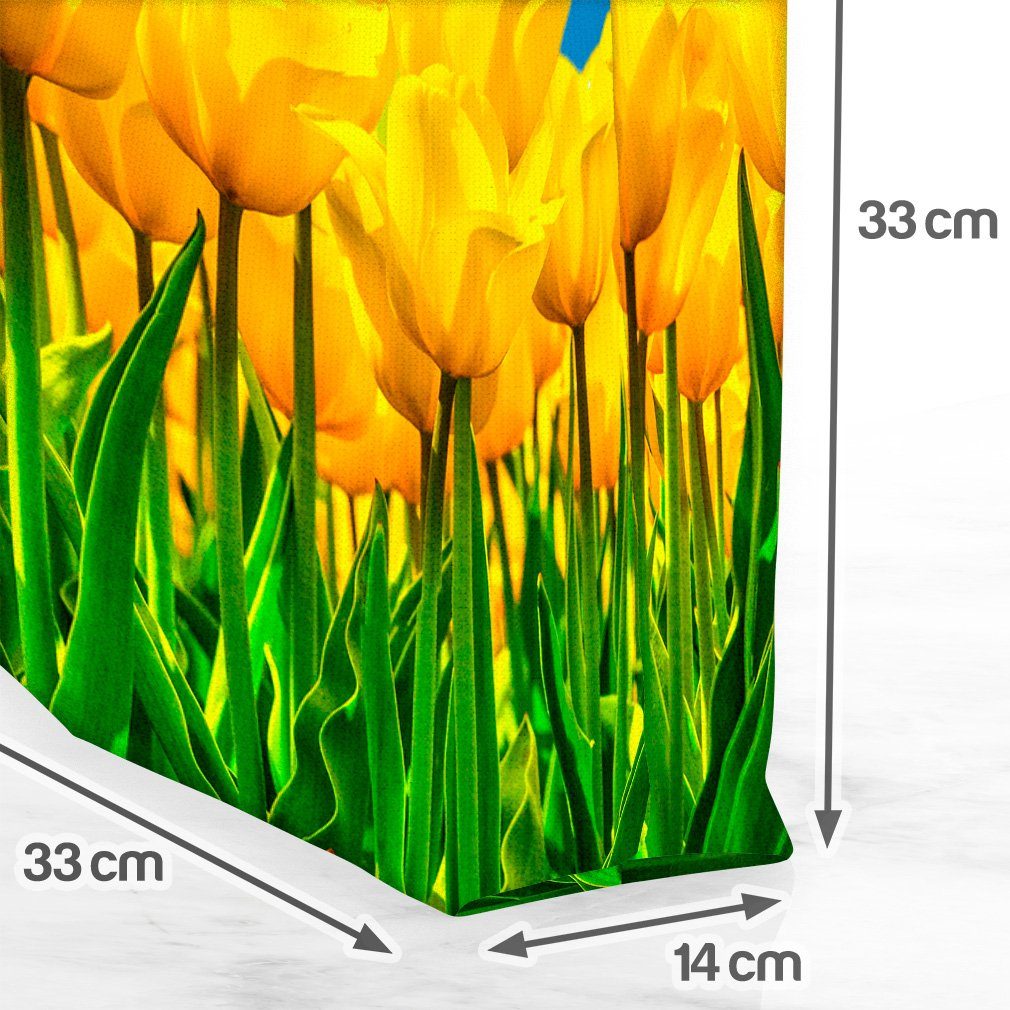 VOID Henkeltasche (1-tlg), Gelbes Tulpen Tulpenfeld Sommer wildblumen blumenstrauss blüten garte