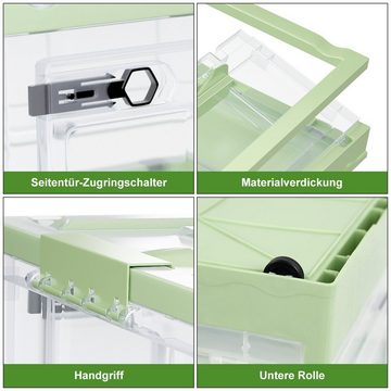 MULISOFT Stapelbox Klappboxen Faltbar Stabil Aufbewahrungsbox Stapelbare mit Rädern (1 St), für Schlafzimmer, Bad, Küche, Büro, Wohnzimmer Lagerung
