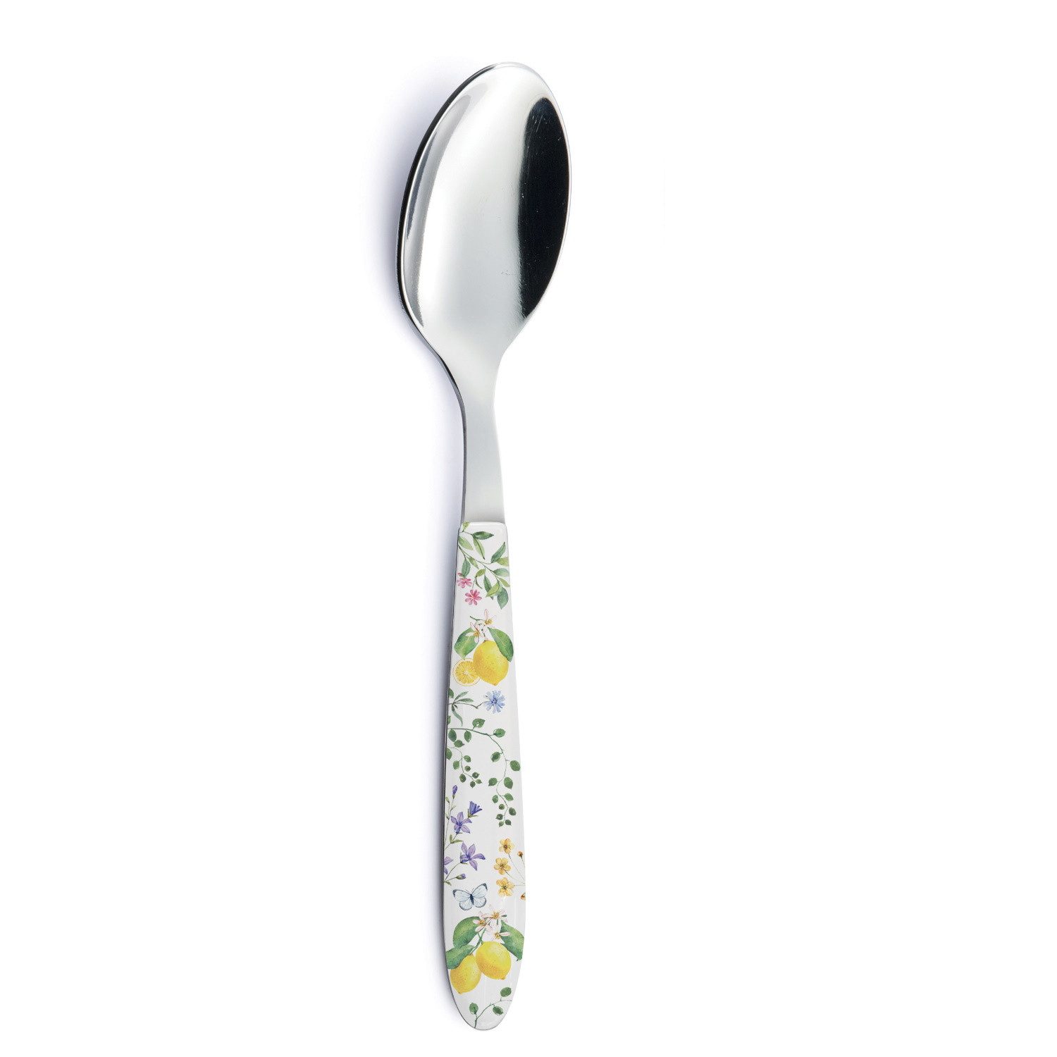 EasyLife Suppenlöffel Fleurs et Citrons, Spülmaschinengeeignet, Mehrfarbig, Motiv: Zitronen