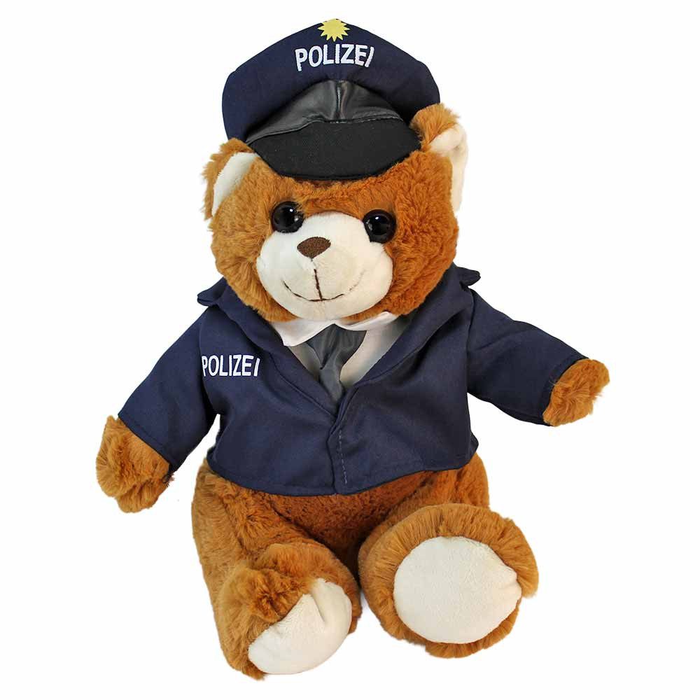 Euro Souvenirs Kuscheltier Polizei Teddy mit Uniform "Peter" - ca. 27 cm