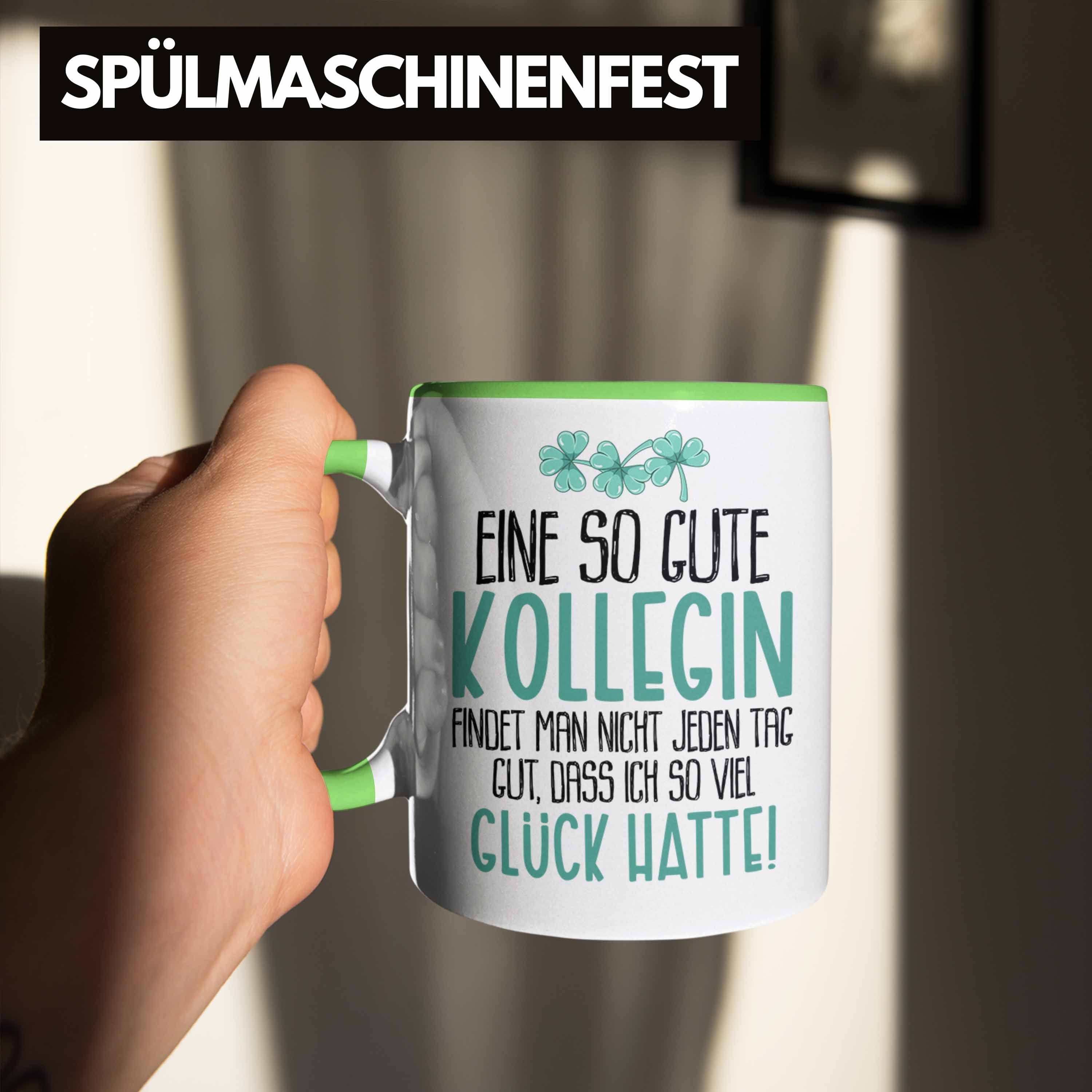 Grün Trendation Tasse Tasse Arbeitskollegin Spruch - Kollegin Geschenk Beste Geschenkidee Jobwechsel Abschied Geburtstag Trendation