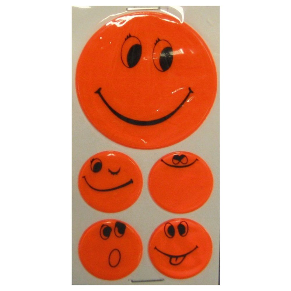 Fasi Fahrradreflektor Reflexaufkleber-Set Smily, 1x Ø 5cm, 4x Ø 2,5cm