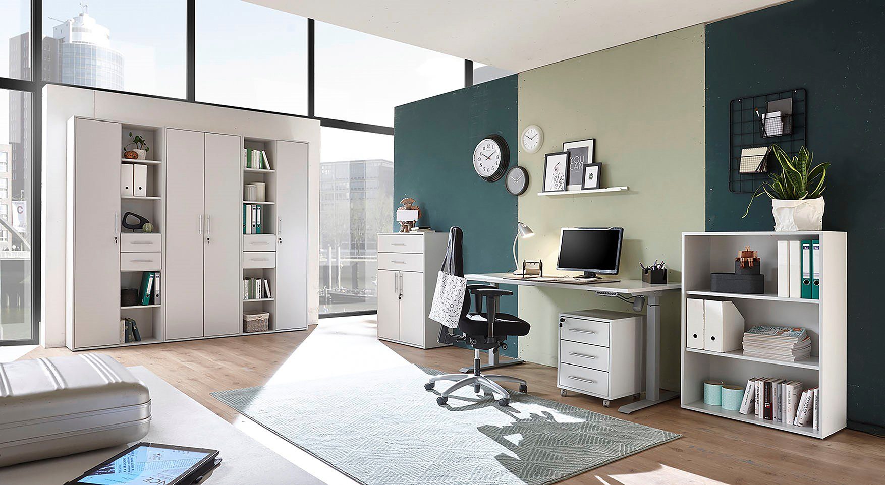 BEGA OFFICE Aktenschrank Pronto Büroschrank Grau abschließbar, Mehrzweckschrank