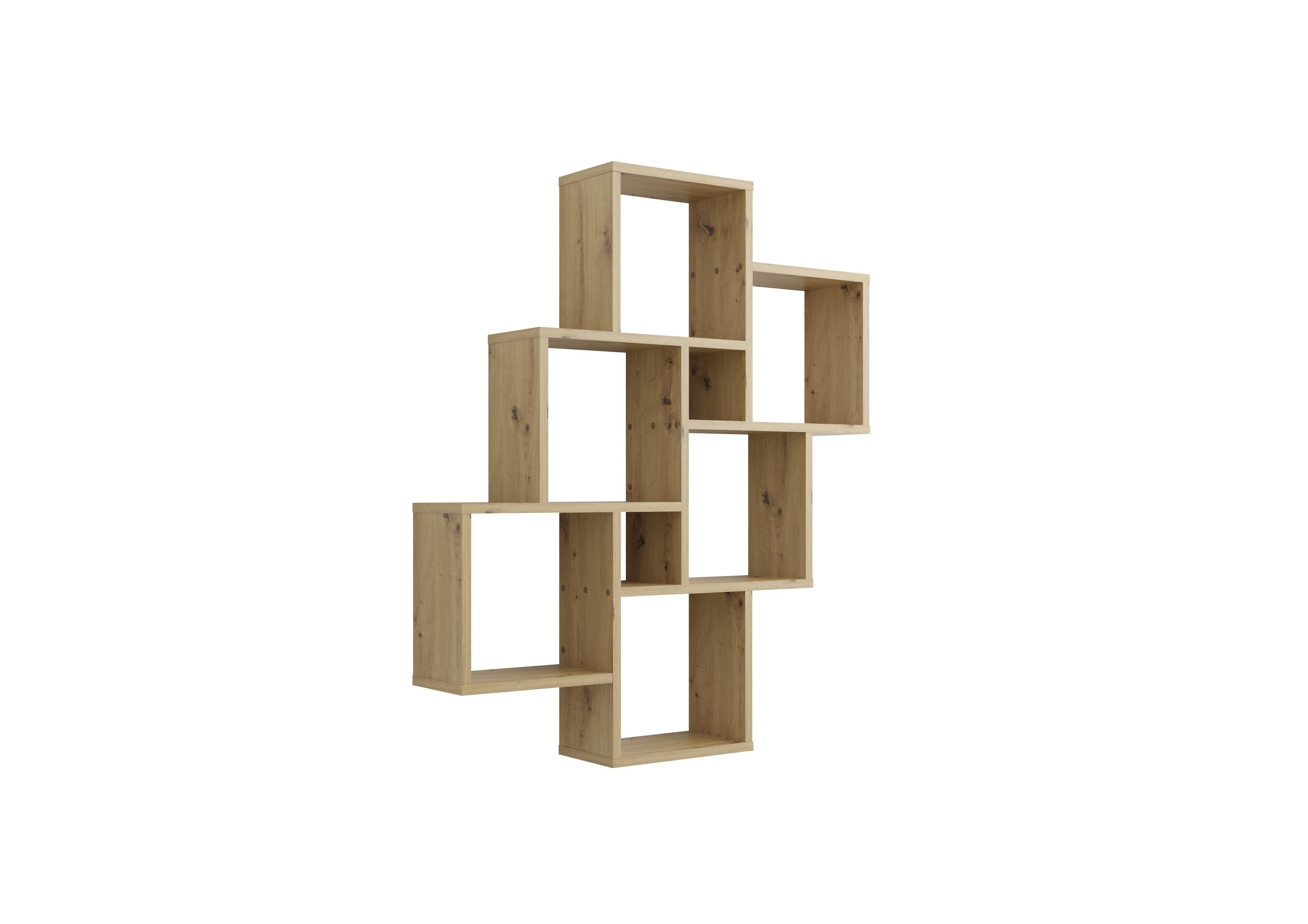 PREISBRECHER Wandregal LAURIO 2, in Artisan Eiche Dekor - 81,2x94,3x15,7cm (BxHxT)