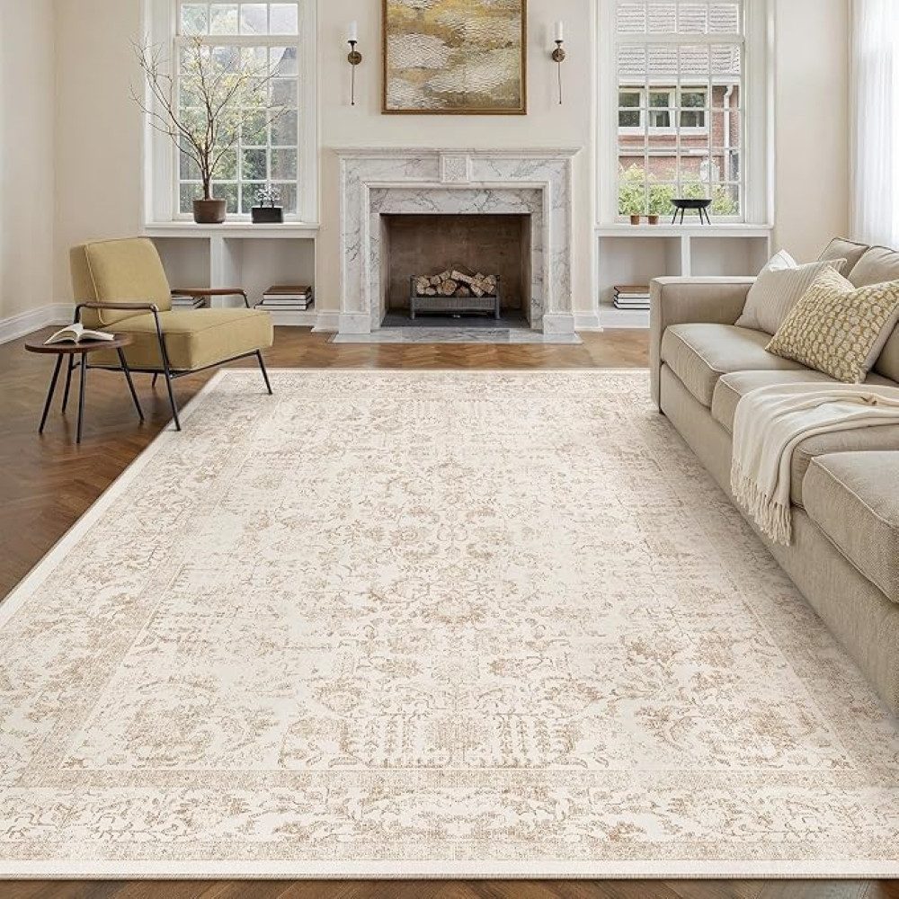 PURECOZY Teppich kurzflor, Wohnzimmerteppich, rutschfester Teppich, Vintage-Stil, rechteckig, Höhe: 6.1 mm, geeignet für verschiedene Innenräume, 180x60cm