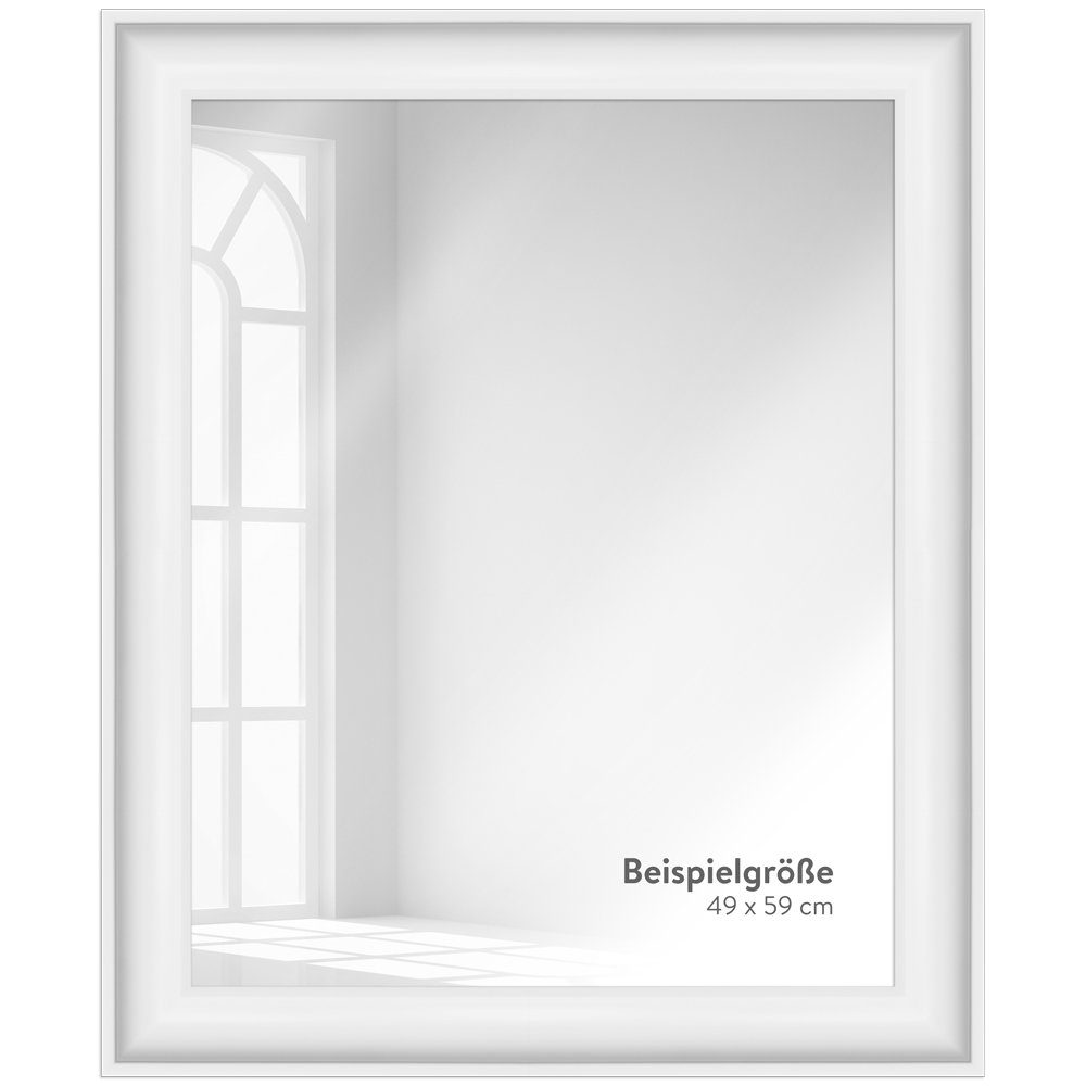 WANDStyle Wandspiegel H230, Großer Spiegel Weiß 49x59 cm, Wandspiegel Bad groß, Ganzkörperspiegel
