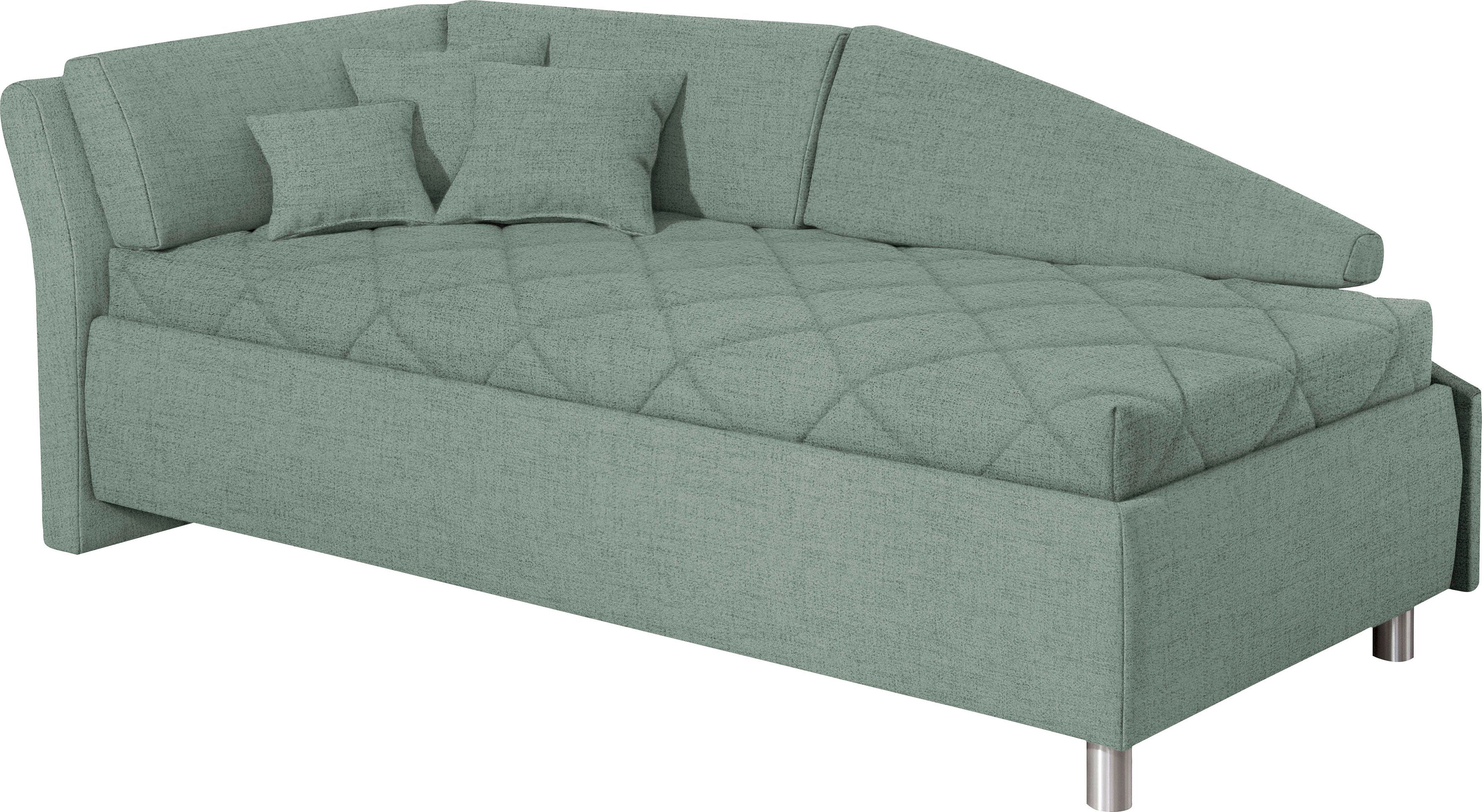 Schlafsofa »Lindsay«, inklusive Bettkasten, inklusive Zierkissen-Set bestehend aus: 2 Stk. 40x40cm, 1 Stk. 30x30cm