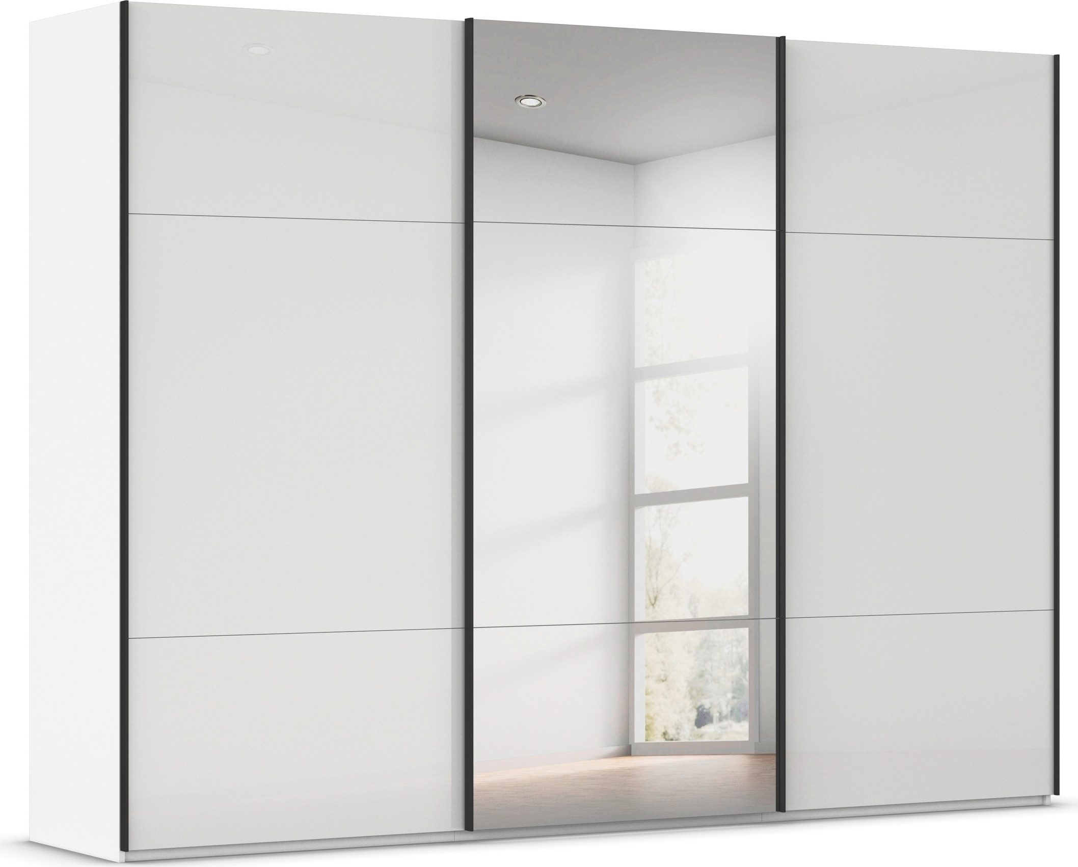 rauch Schwebetürenschrank Kleiderschrank Schrank Garderobe Schlafzimmerschrank CONTIDO (in 3 verschiedenen Ausstattungen BASIC/CLASSIC/PREMIUM) aus hochwertigem Material in 6 Breiten 2 Griff-Farben MADE IN GERMANY