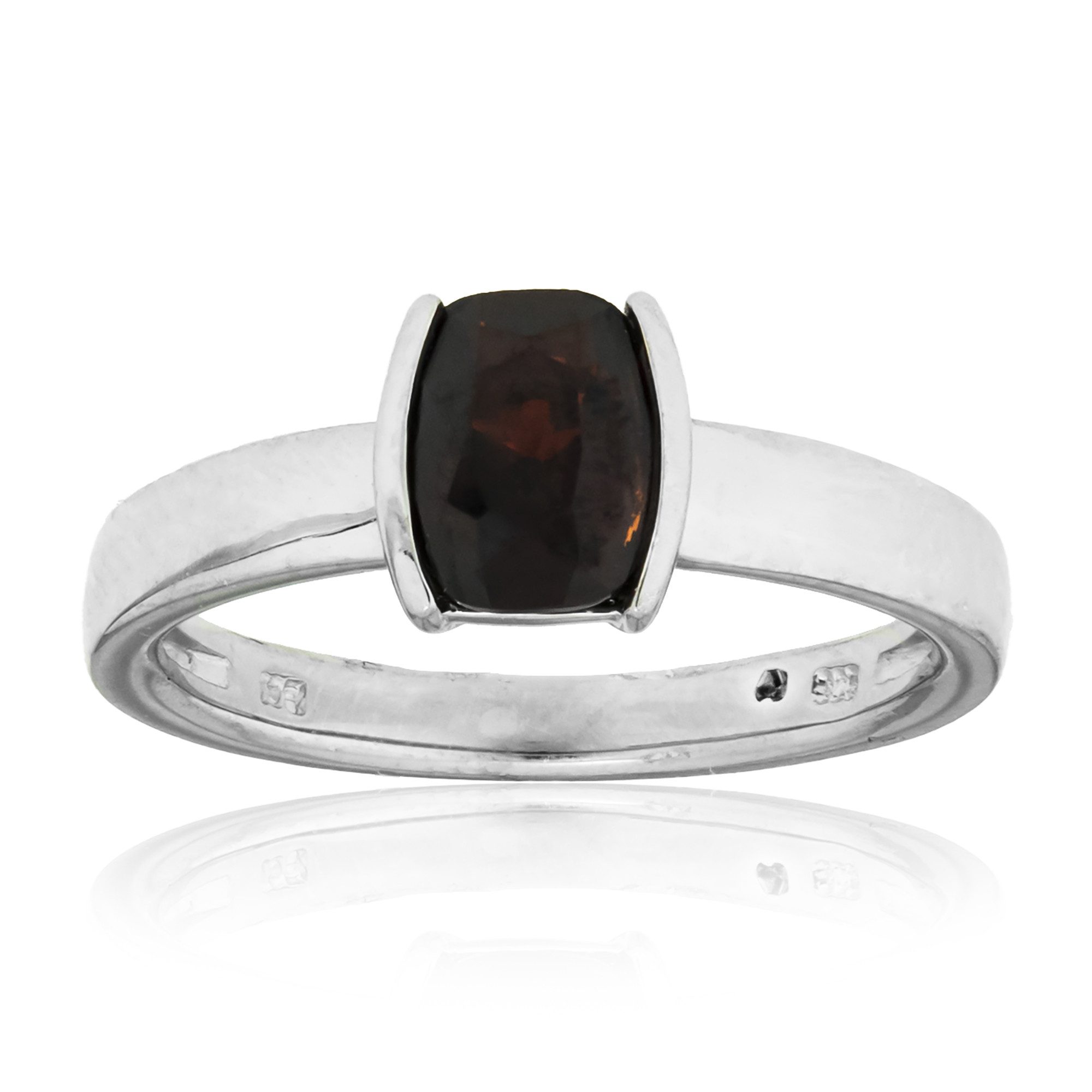 Solitärring Granat Sterling Silber Ring, Brasilien 1ct