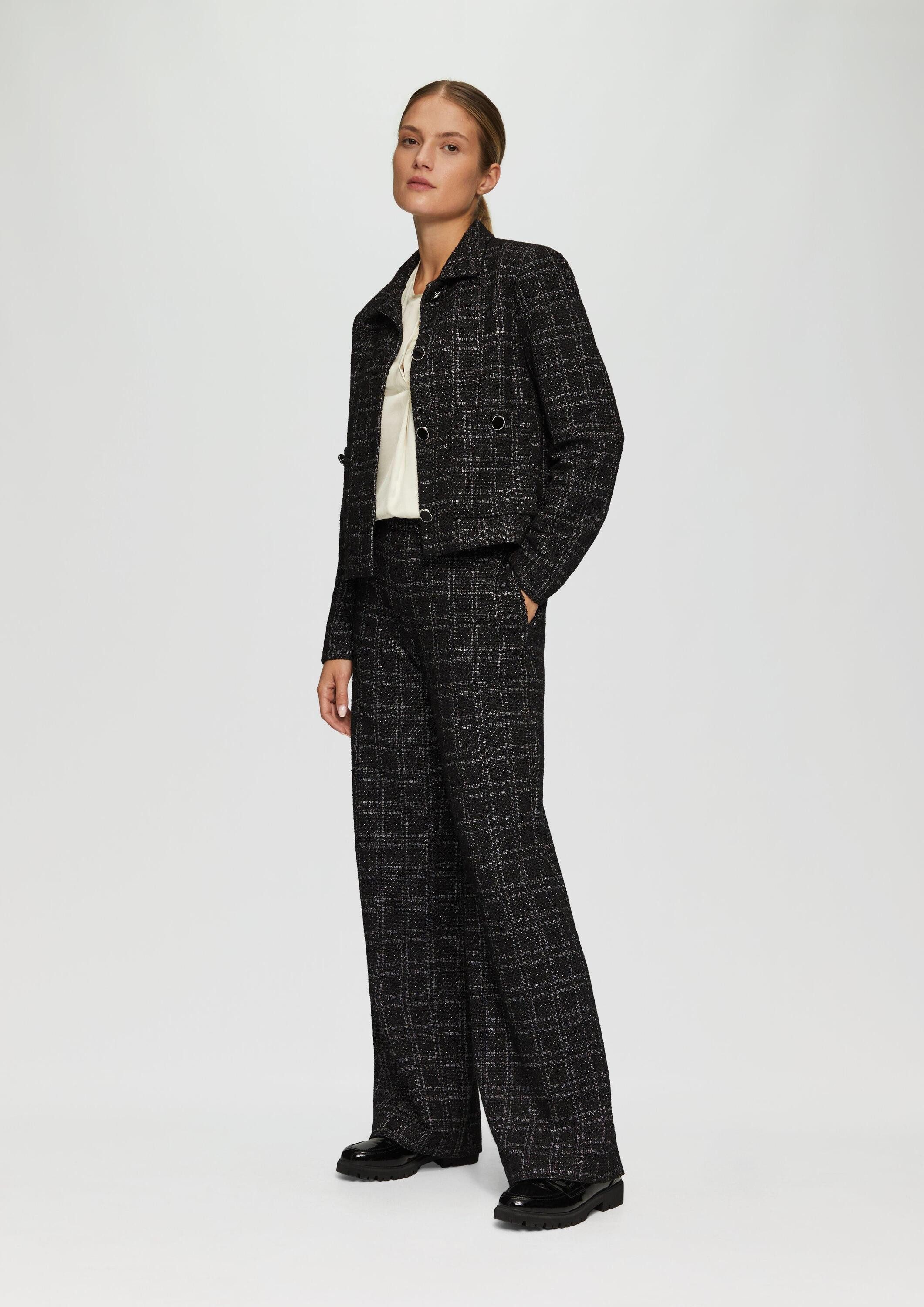 s.Oliver Jackenblazer Indoor-Blazer Bouclé-Jacke mit aufgesetzten Taschen