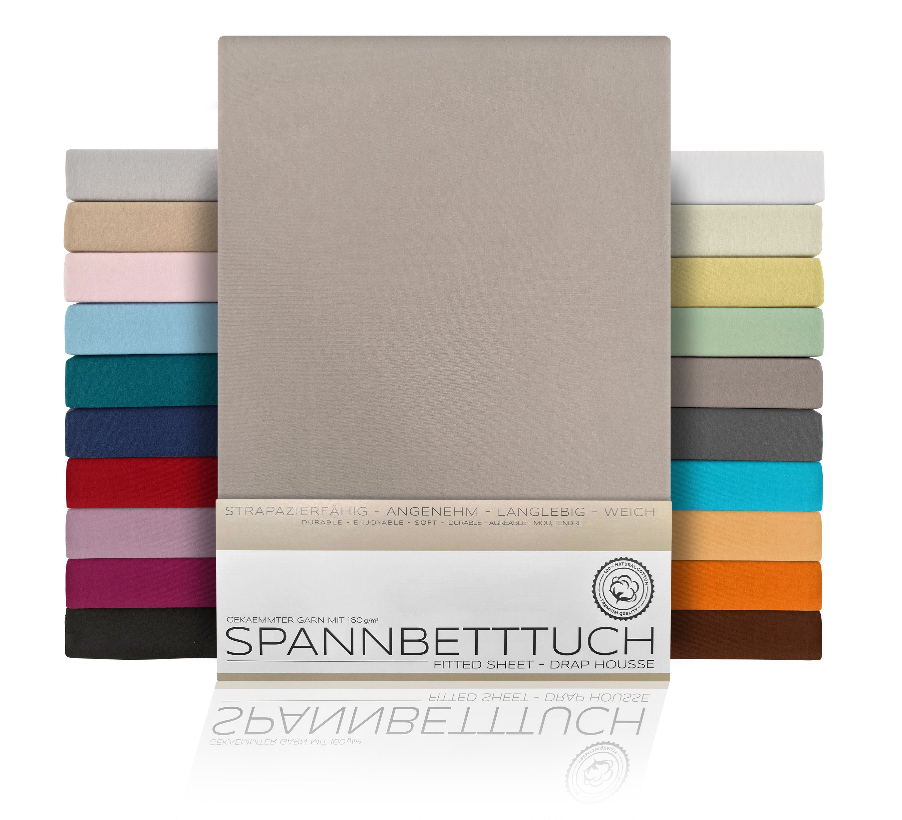 Beautex Spannbettlaken Spannbetttuch Bettlaken aus gekämmter günstig online kaufen