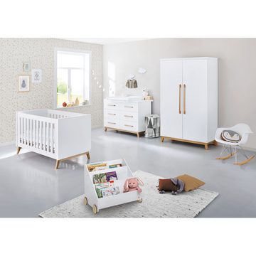 Lomadox Kleiderschrank RIJEKA-134 Babyzimmer in weiß edelmatt, B/H/T: 116/193/58 cm
