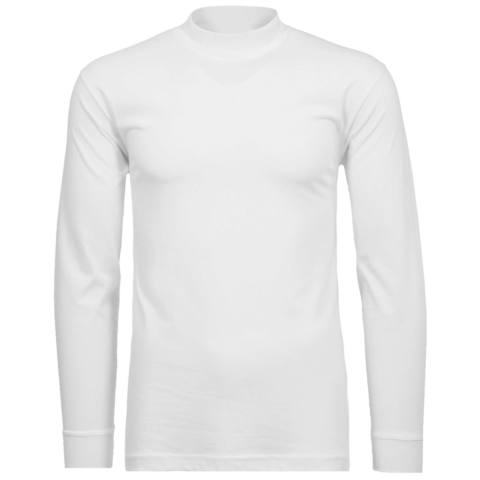 RAGMAN Sweatshirt Herren - Basic Langarm Stehkragen-Pullover Weiß